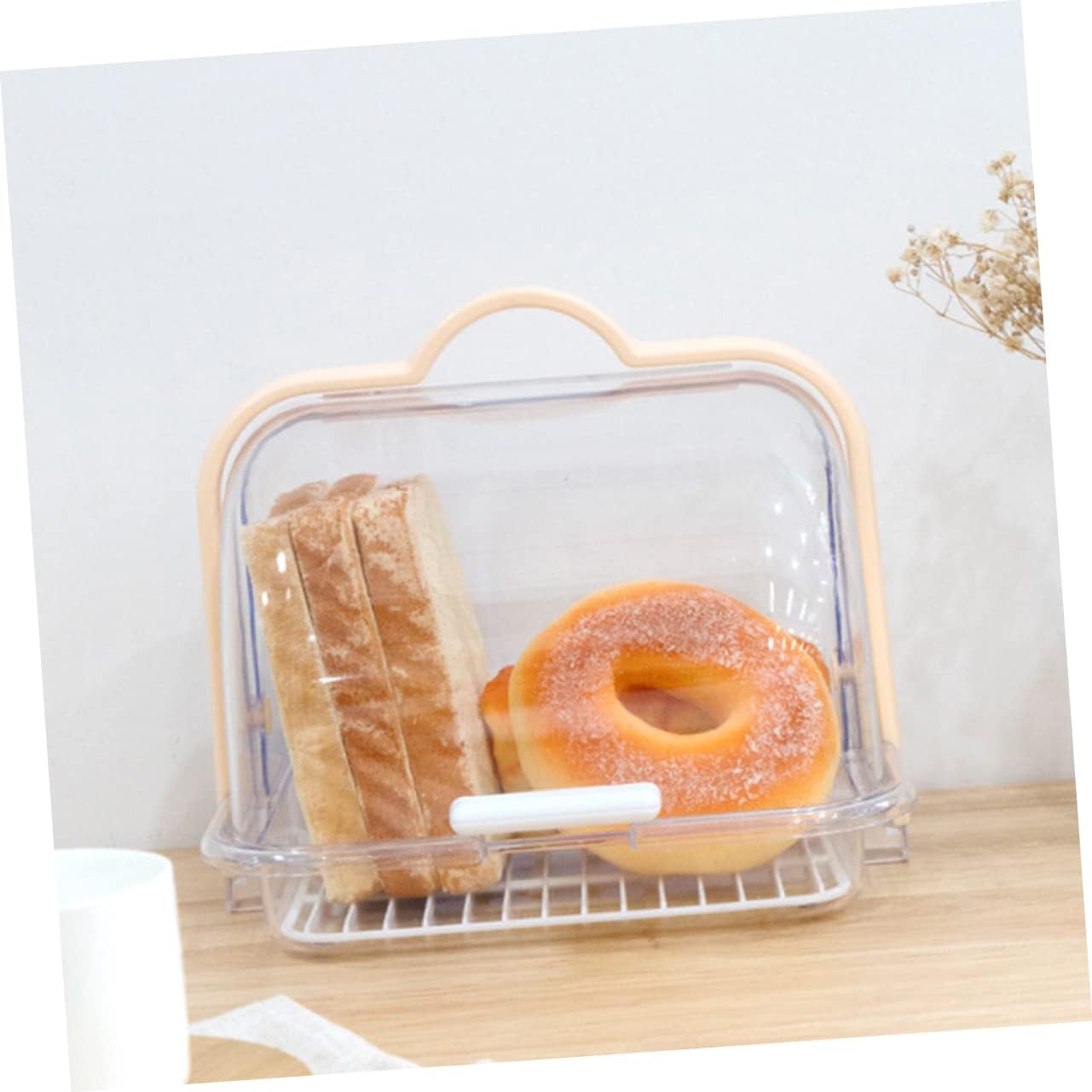 Transparent Food Storage Container with Lid and Drip Tray for Bread Milk Packaging - Image 2