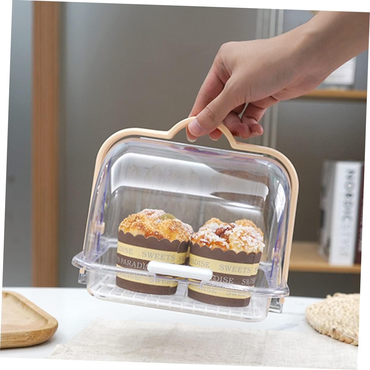 Transparent Food Storage Container with Lid and Drip Tray for Bread Milk Packaging - Image 7