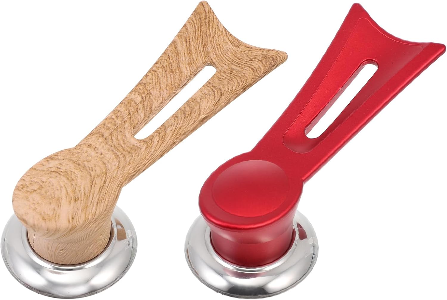 2 Pack Universal Pan Lid Knob Replacement Handle Heat Resistant Wooden & Red - Image 1