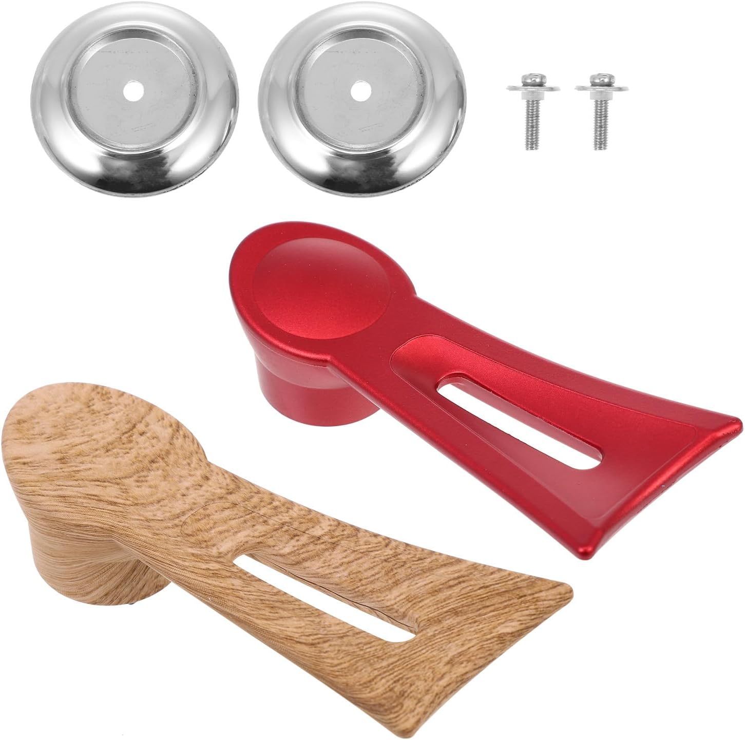 2 Pack Universal Pan Lid Knob Replacement Handle Heat Resistant Wooden & Red - Image 4