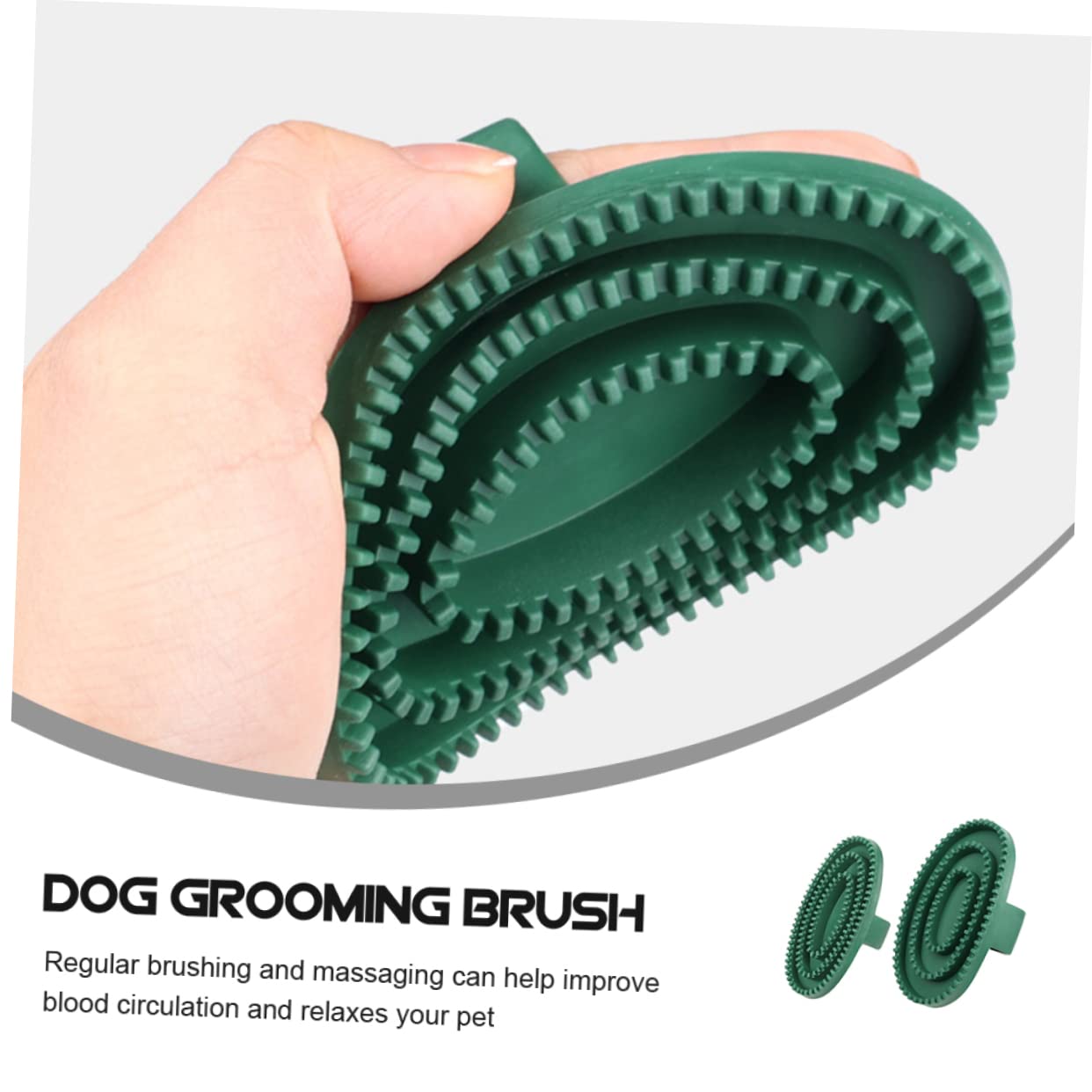 2 Pack Pet Massage Brush for Dog and Cat Grooming Green - Image 2