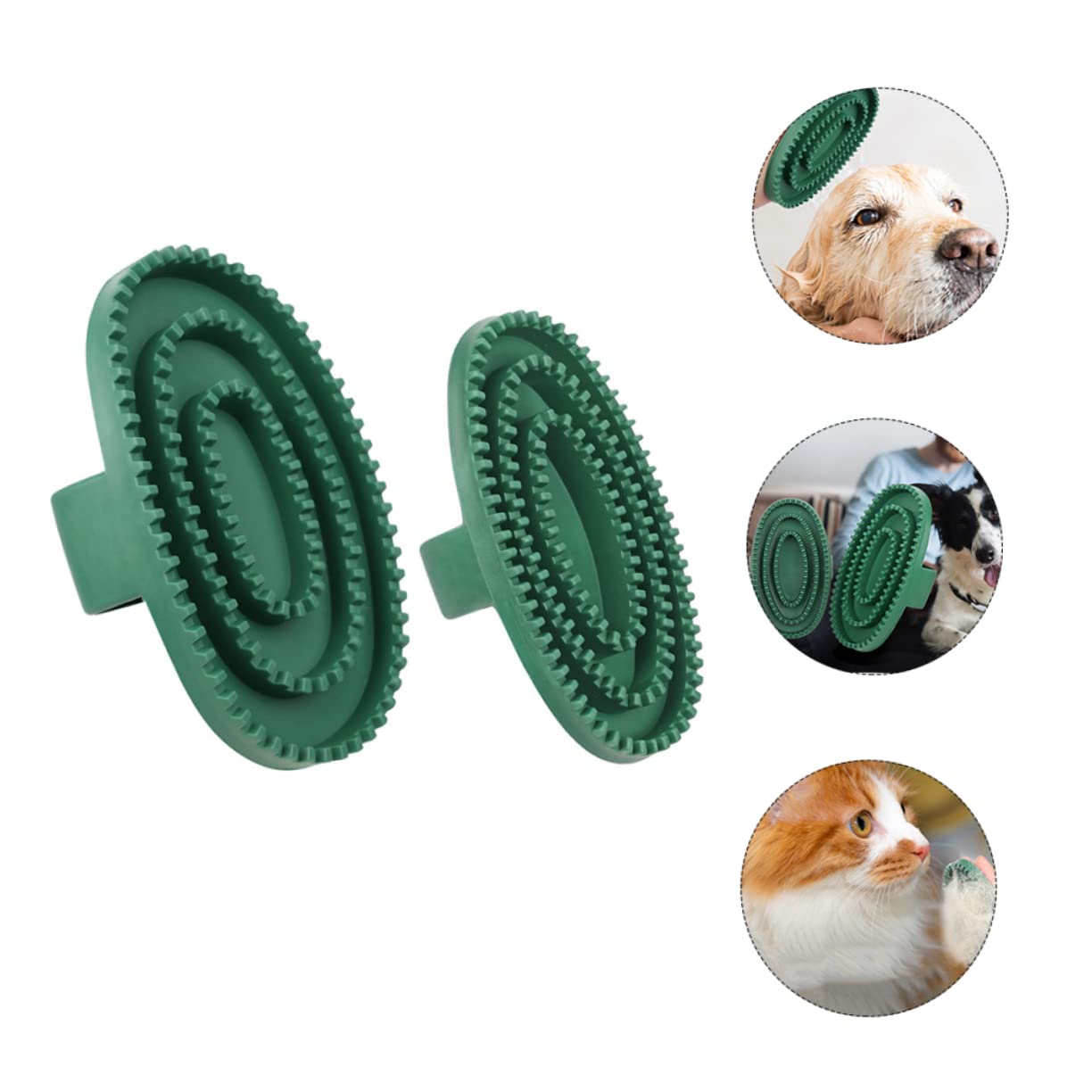 2 Pack Pet Massage Brush for Dog and Cat Grooming Green - Image 5