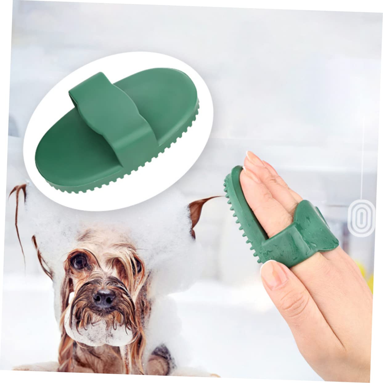 2 Pack Pet Massage Brush for Dog and Cat Grooming Green - Image 6