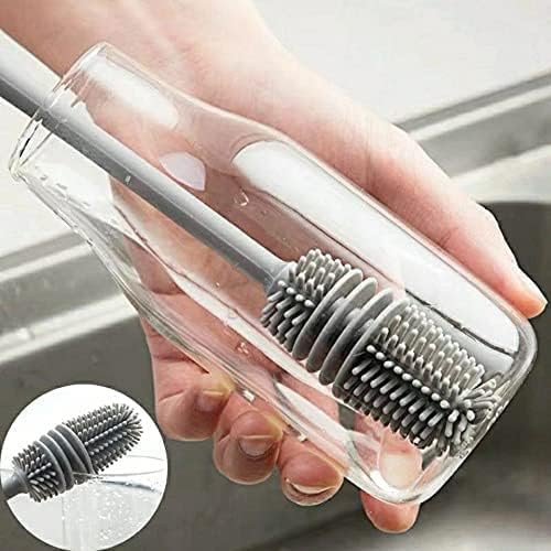 Silicone Bottle Brush - Hygienic Cleaner for Baby Bottles, Drink Bottles & Vases - Scratch Resistant - 1 Piece - Image 2