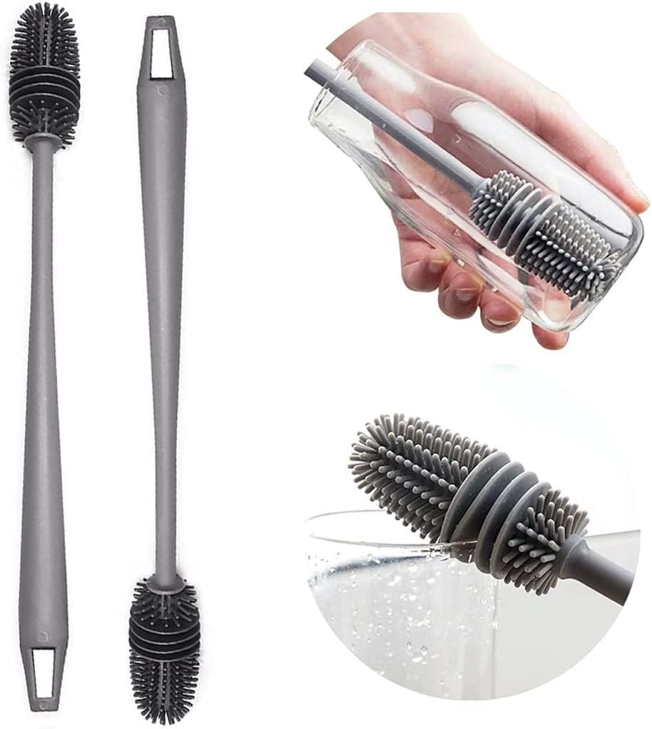 Silicone Bottle Brush - Hygienic Cleaner for Baby Bottles, Drink Bottles & Vases - Scratch Resistant - 1 Piece - Image 3