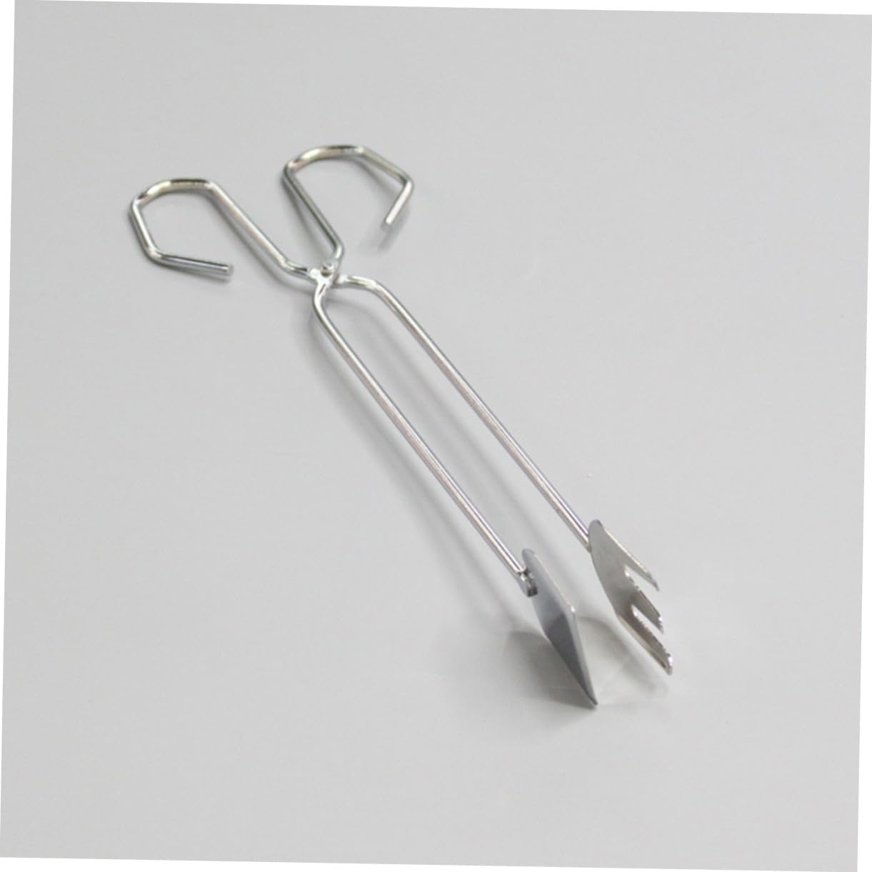 Silver Stainless Steel BBQ Tongs with Long Handle Heat Resistant Barbecue Tongs for Meat & Vegetables - Image 2