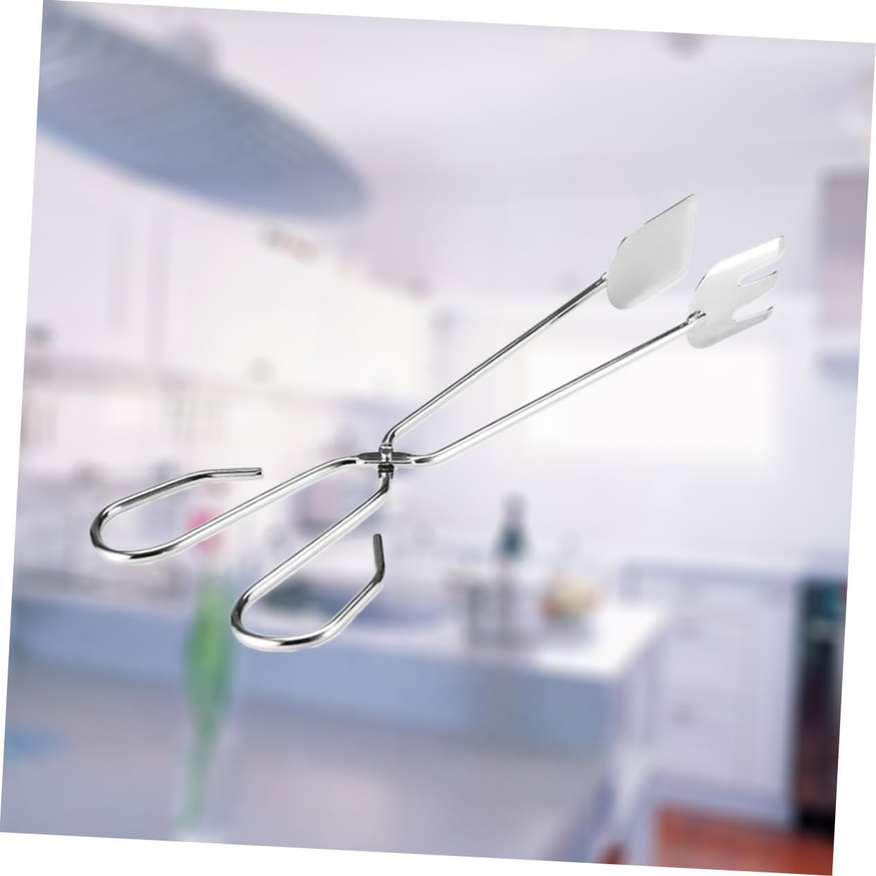 Silver Stainless Steel BBQ Tongs with Long Handle Heat Resistant Barbecue Tongs for Meat & Vegetables - Image 6
