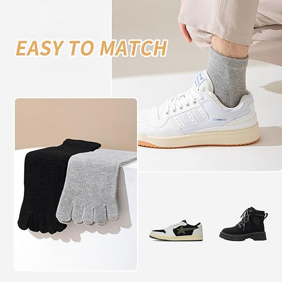Breathable Cotton Socks for Running Yoga Walking Unisex Size 38-44 2 Pairs - Image 5