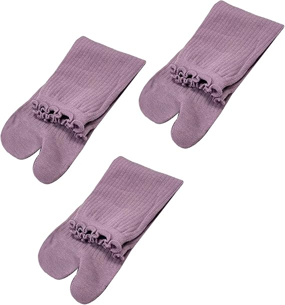 3 Pairs Women's Split Toe Slipper Socks Purple - Image 3