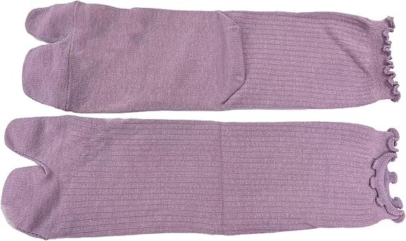 3 Pairs Women's Split Toe Slipper Socks Purple - Image 4