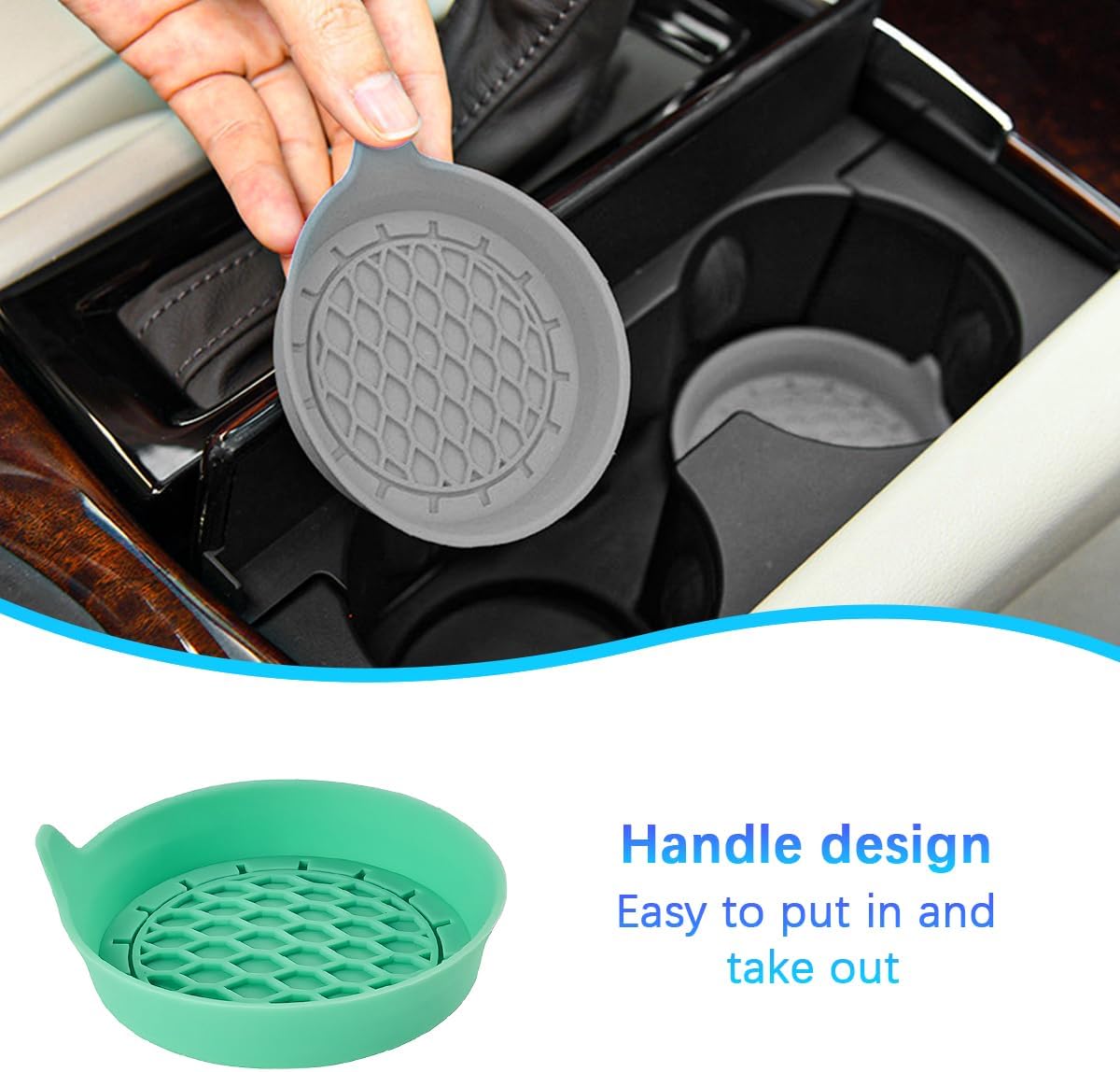Car Silicone Anti-Slip Mats - Interior Accessories - Green - Pack of 4 - Image 4