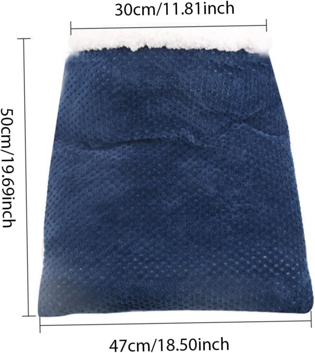 Cat Sleeping Bag Nest - Half-Closed Design - Plush & Fleece - Warm - Navy Blue - 1 Piece - Image 6