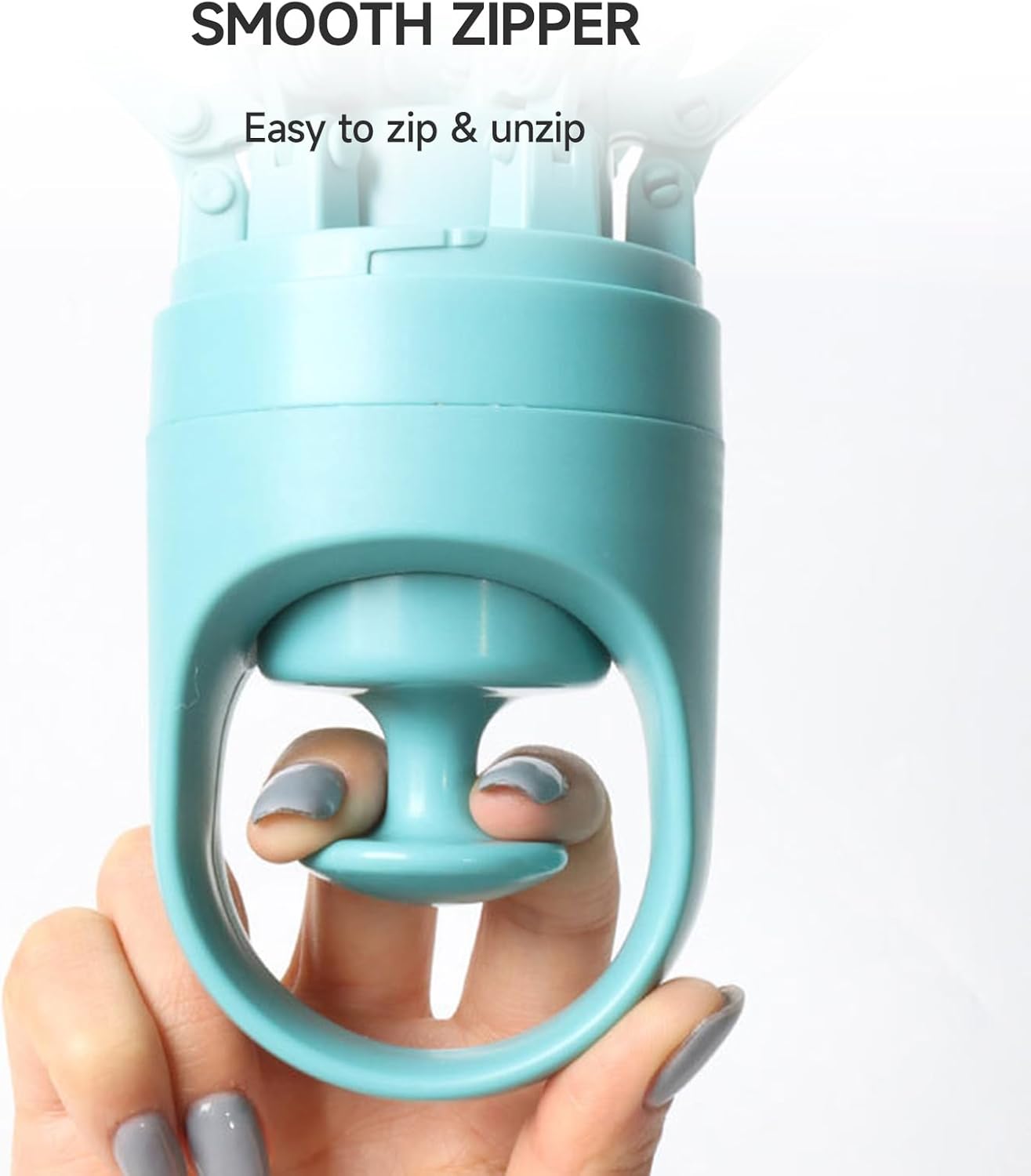 Portable 6-Claw Dog Poop Scooper with Built-in Bag Dispenser - Blue - Image 6