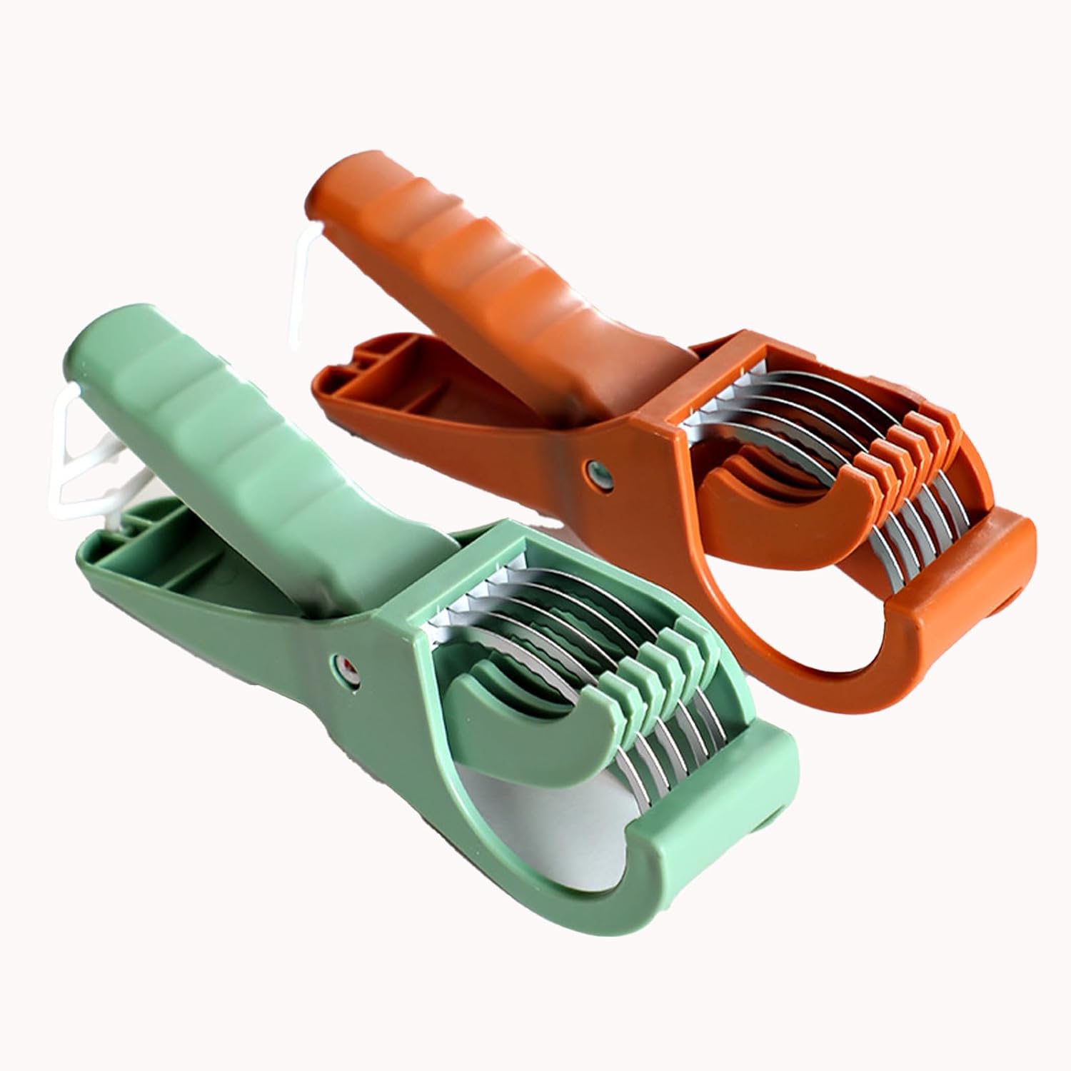Adjustable Mandoline Slicer with Handle and Safety Guard - Cuts 6 Slices at Once - Vegetable Cutter for Cucumber Carrot Potato - 2 Pack - Image 1