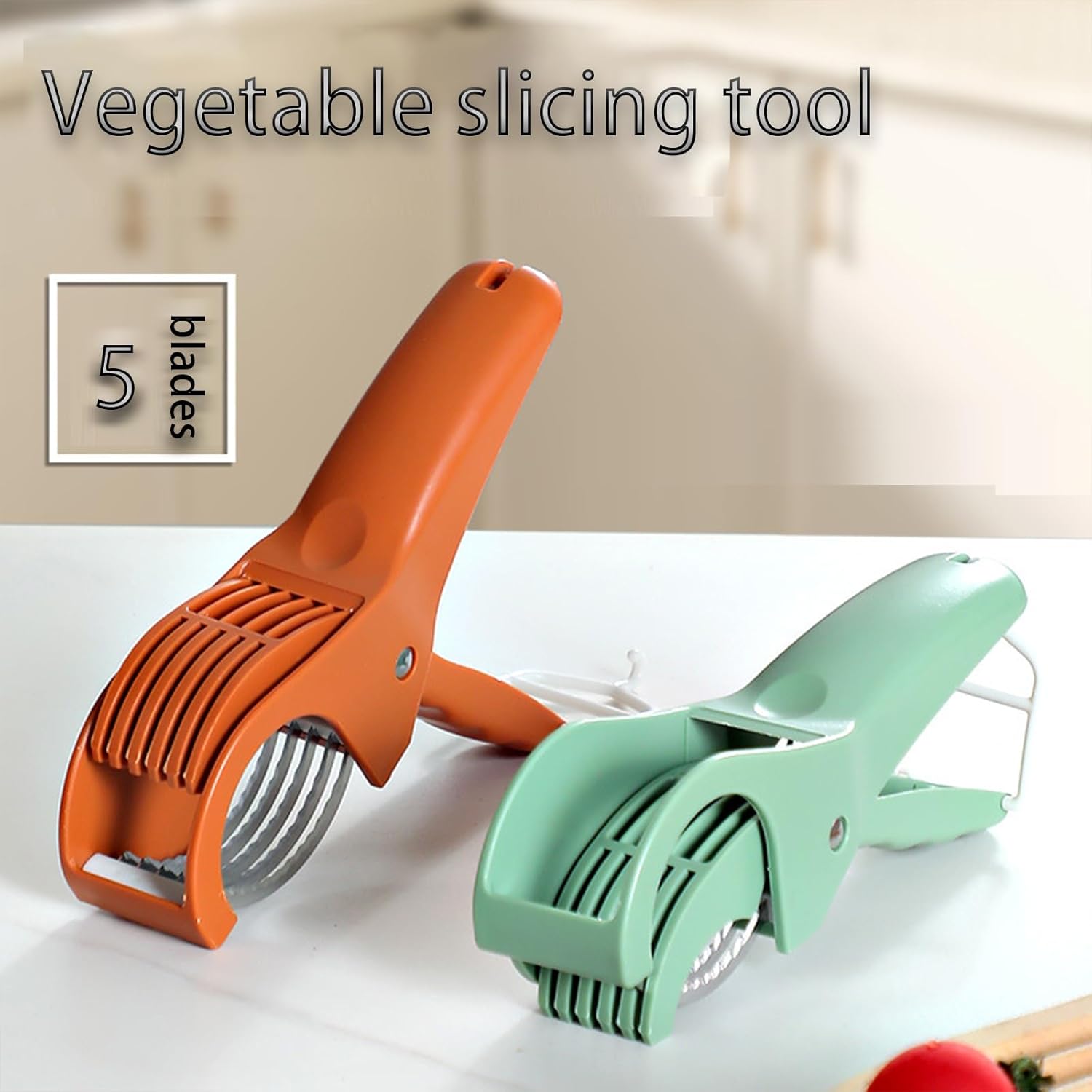 Adjustable Mandoline Slicer with Handle and Safety Guard - Cuts 6 Slices at Once - Vegetable Cutter for Cucumber Carrot Potato - 2 Pack - Image 4