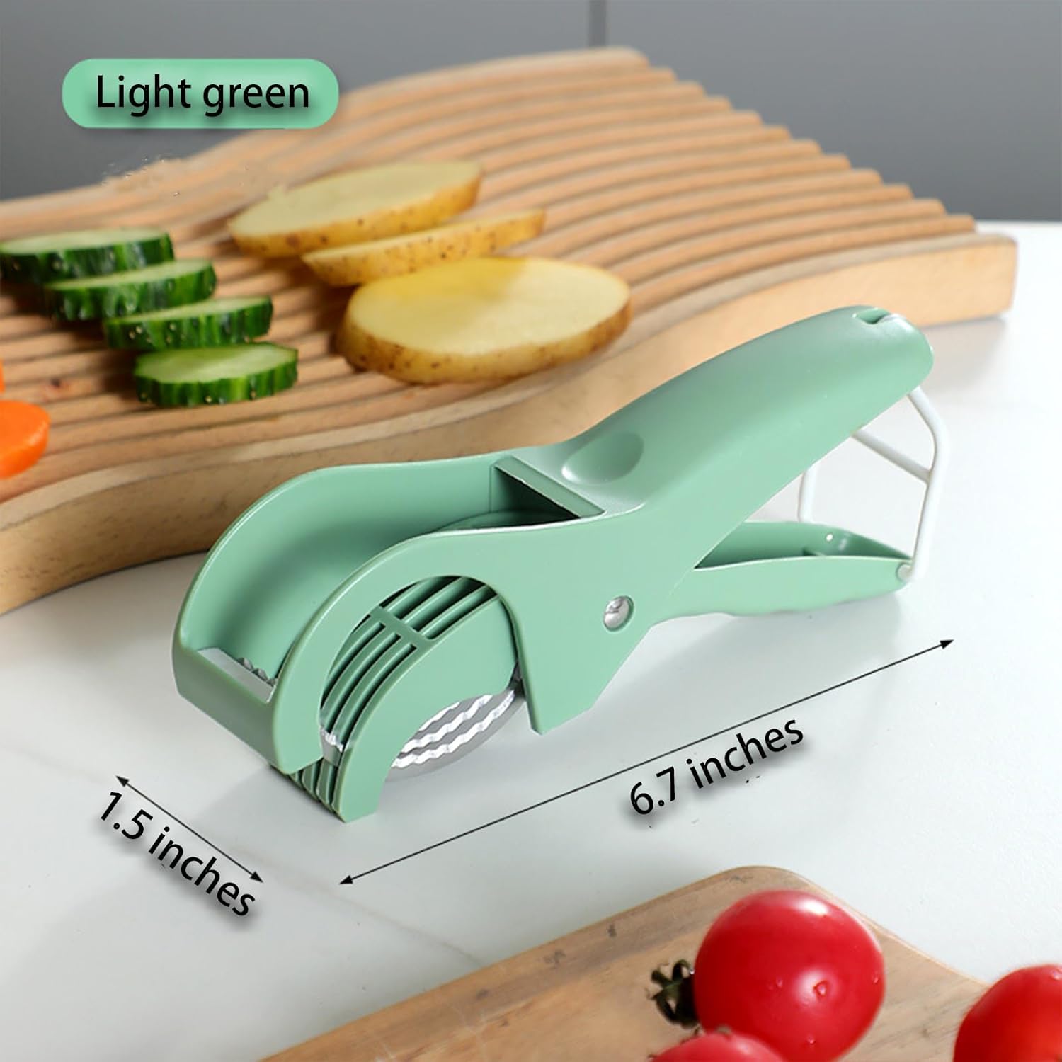 Adjustable Mandoline Slicer with Handle and Safety Guard - Cuts 6 Slices at Once - Vegetable Cutter for Cucumber Carrot Potato - 2 Pack - Image 5