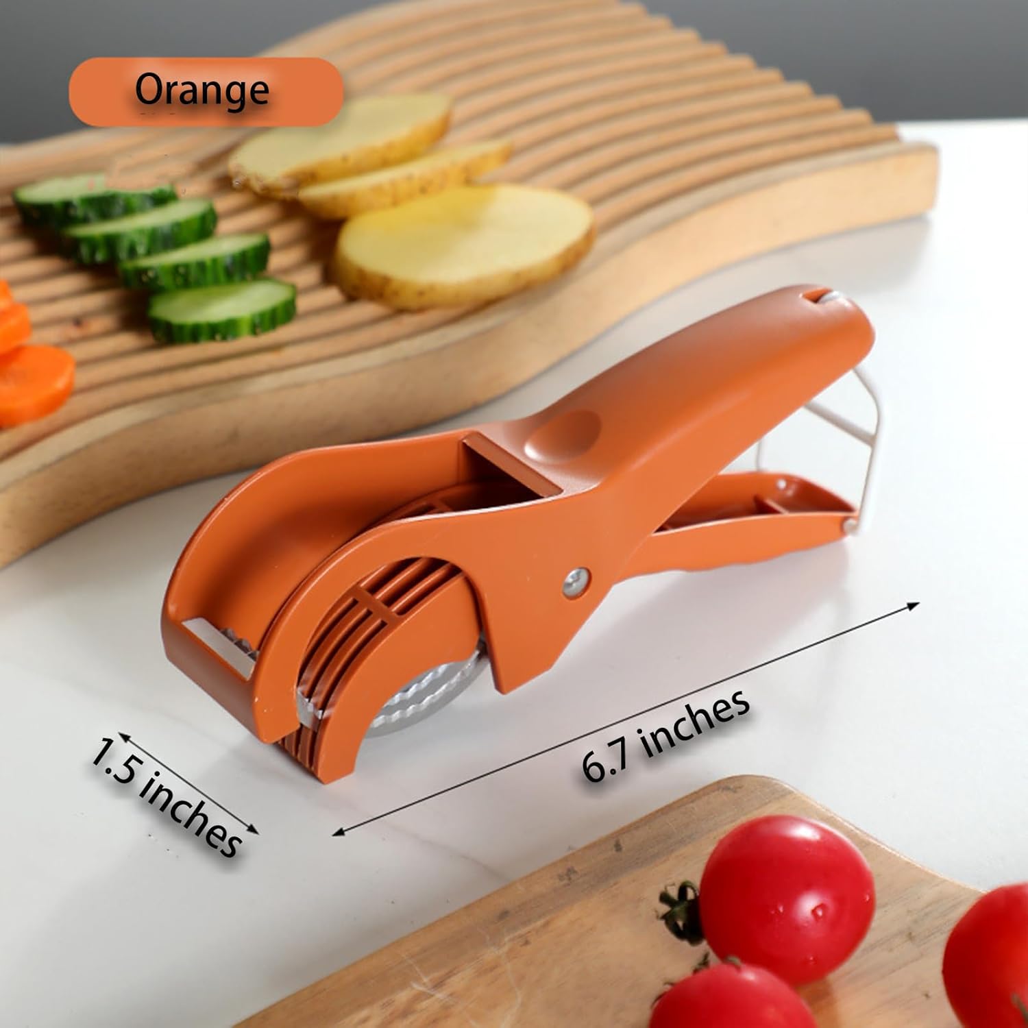 Adjustable Mandoline Slicer with Handle and Safety Guard - Cuts 6 Slices at Once - Vegetable Cutter for Cucumber Carrot Potato - 2 Pack - Image 6