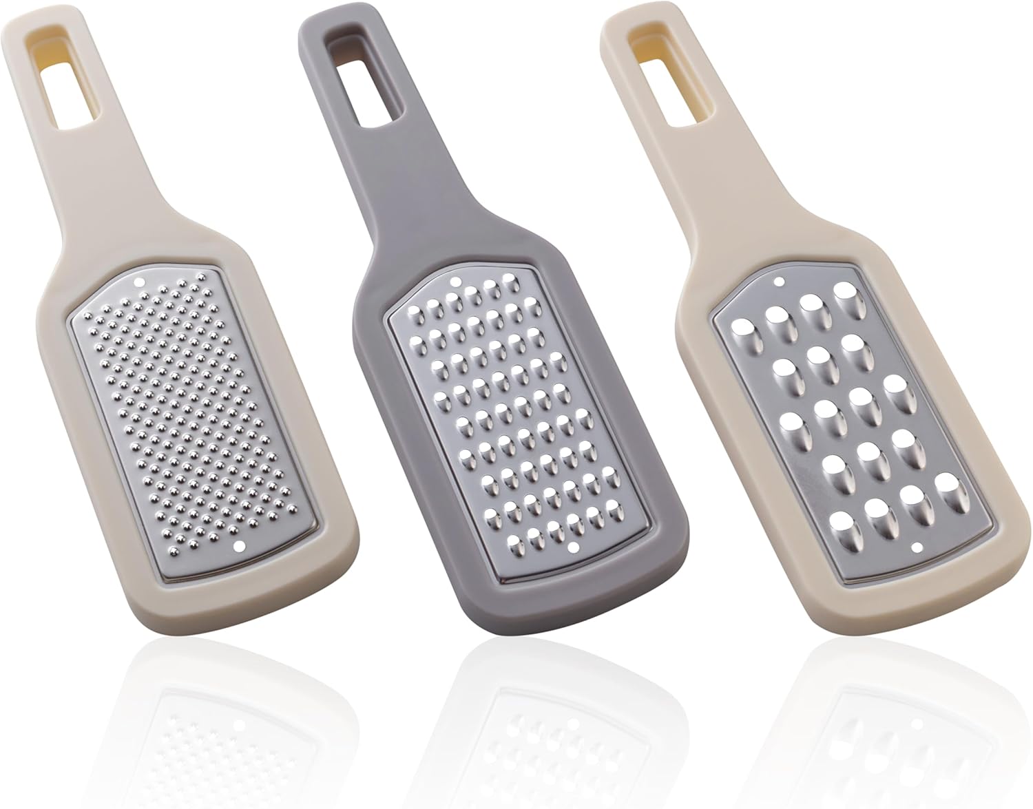 3-Piece Stainless Steel Kitchen Grater & Peeler Set - Cheese & Citrus Grater with Vegetable Peeler, Non-Slip Handle - Image 2
