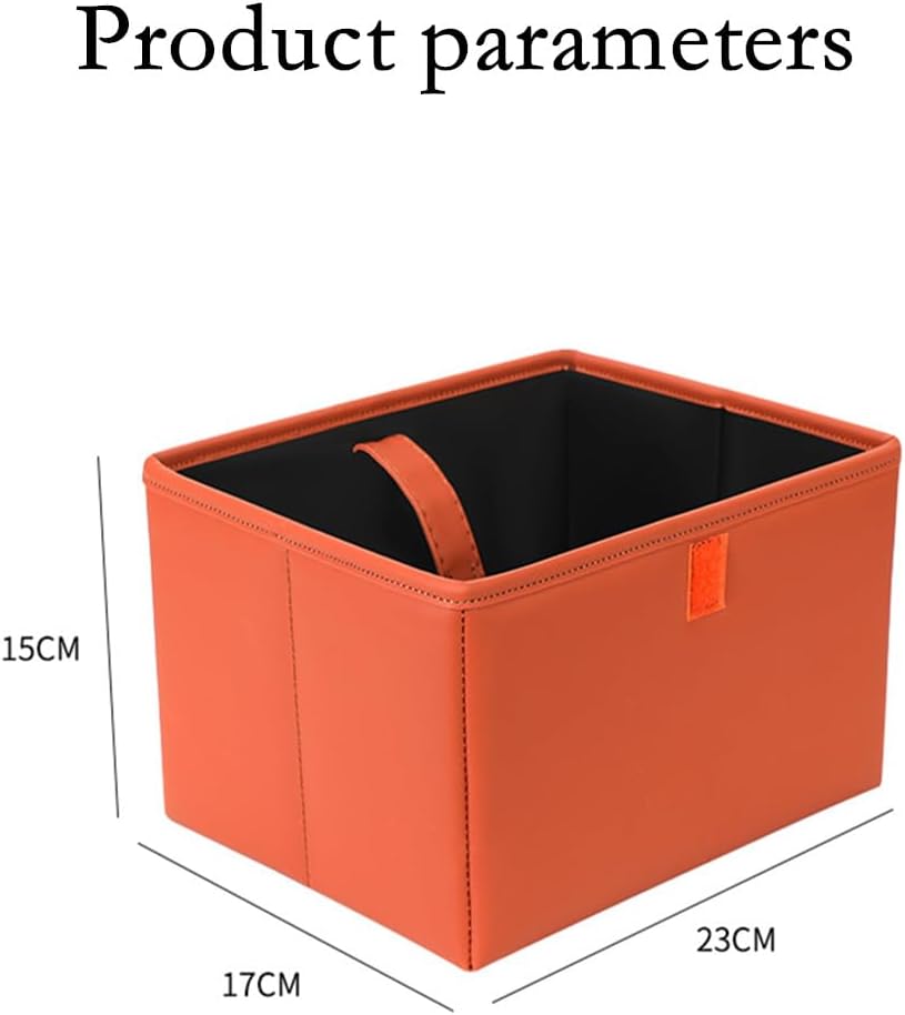Foldable Car Trash Bin & Organizer Leakproof Waterproof PU Leather Orange - Image 5