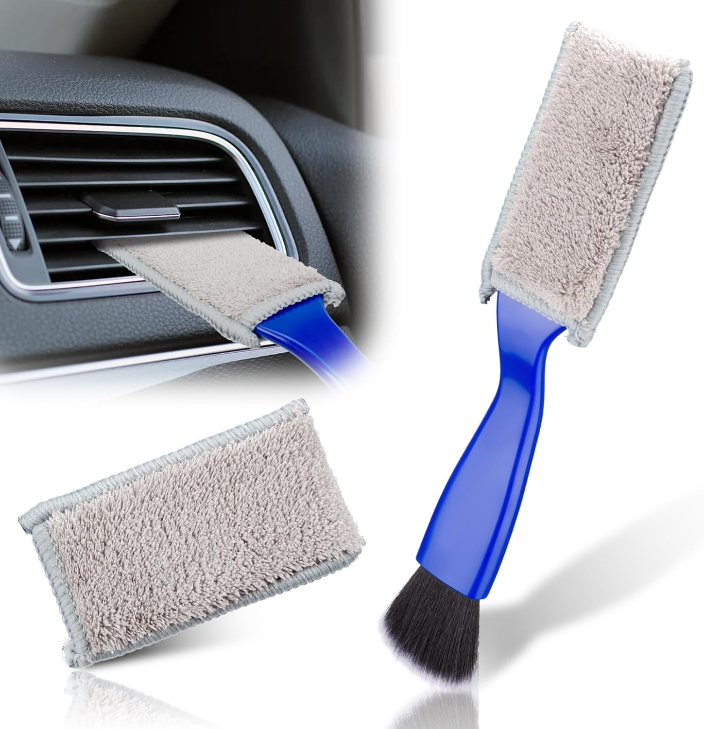 2-in-1 Interior Cleaner Brush for Car Ventilation & Dashboard - Microfiber Dust Cleaning Tool - Image 1
