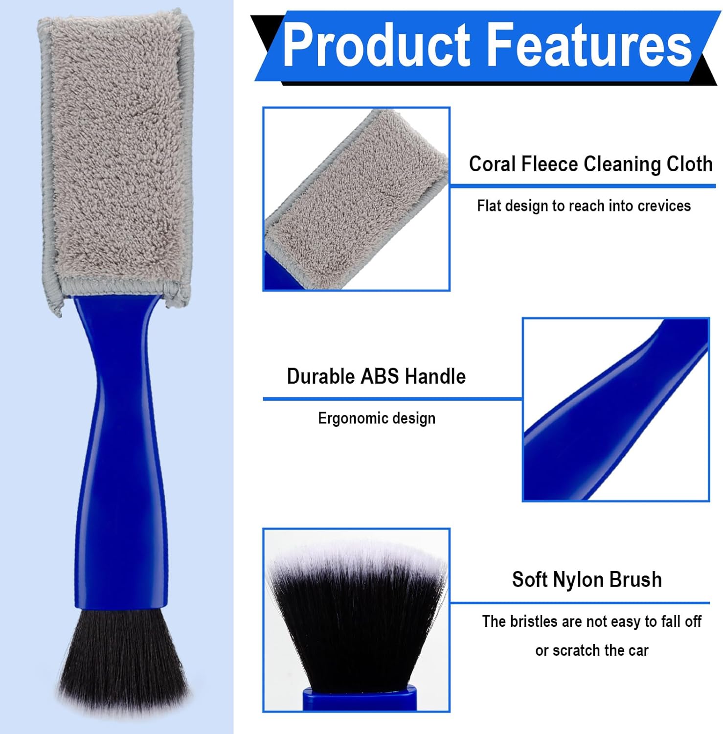2-in-1 Interior Cleaner Brush for Car Ventilation & Dashboard - Microfiber Dust Cleaning Tool - Image 4