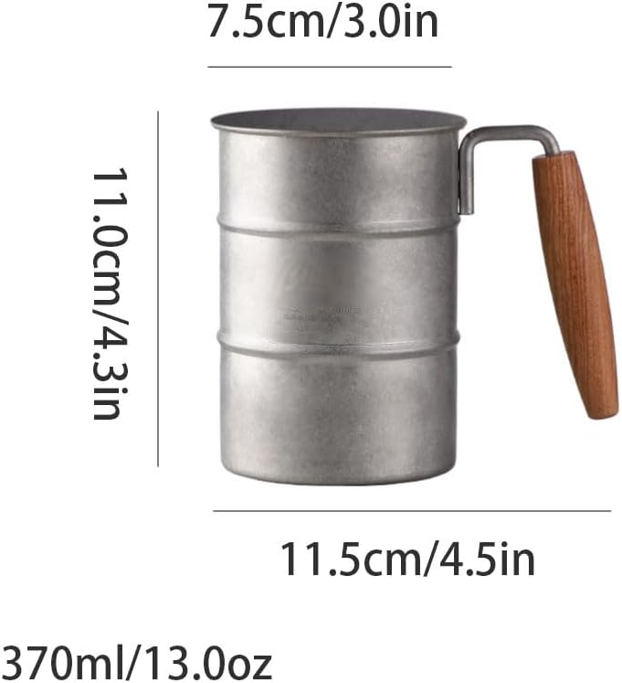 Outdoor Coffee Mug with Wooden Handle 350ml Set of 2 Camping Beer Cup for Outdoor Use - Image 2