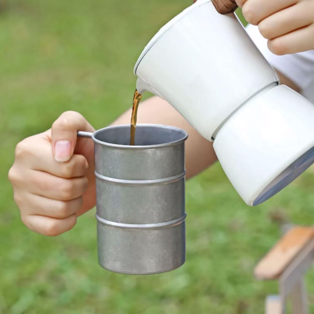 Outdoor Coffee Mug with Wooden Handle 350ml Set of 2 Camping Beer Cup for Outdoor Use - Image 6