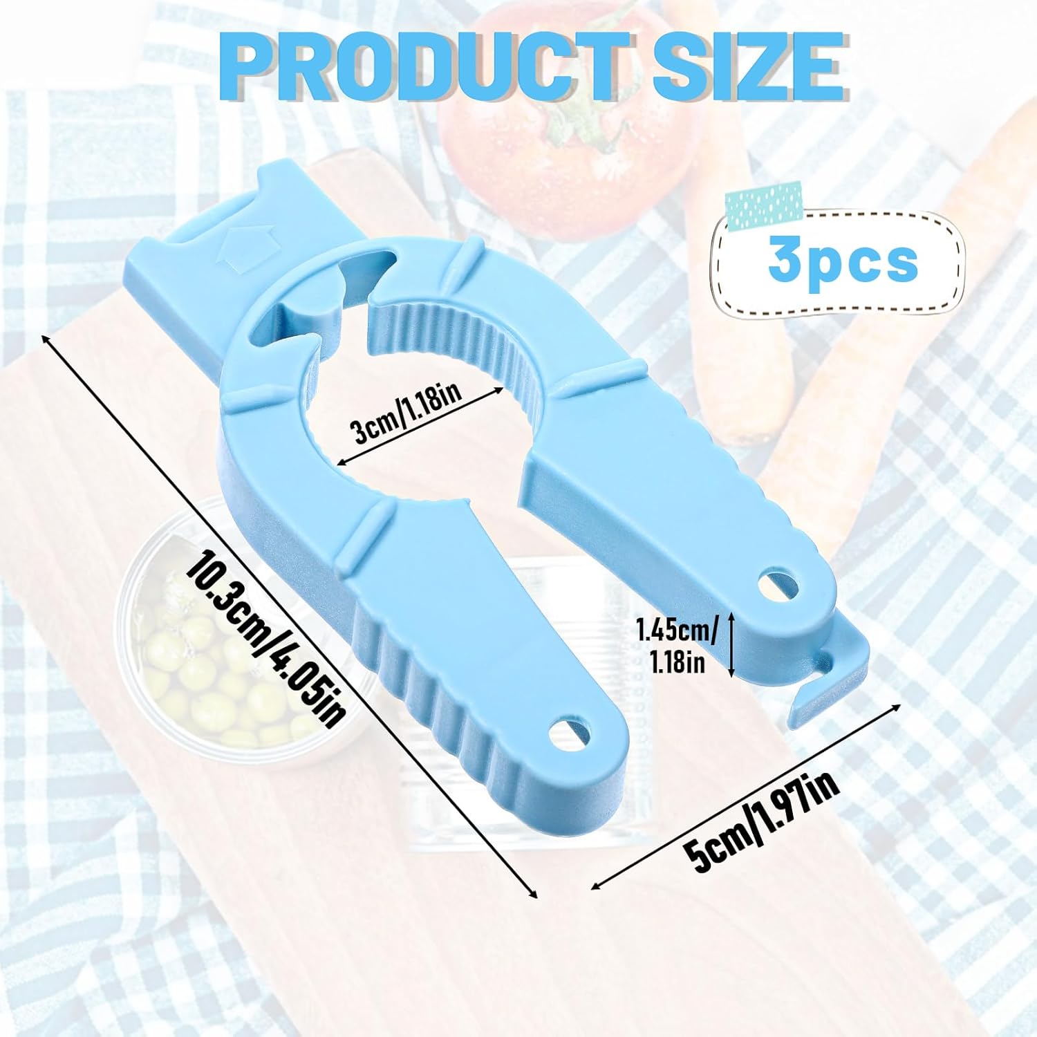 3-Piece Multifunctional Can Opener Set - Kitchen Helper for Effortless Opening & Nail Protection - Image 2