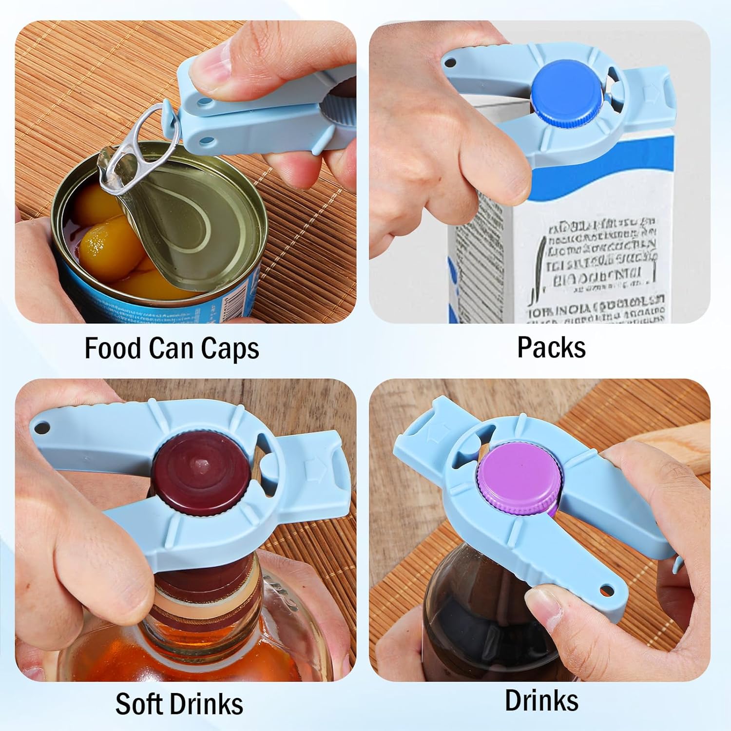 3-Piece Multifunctional Can Opener Set - Kitchen Helper for Effortless Opening & Nail Protection - Image 4