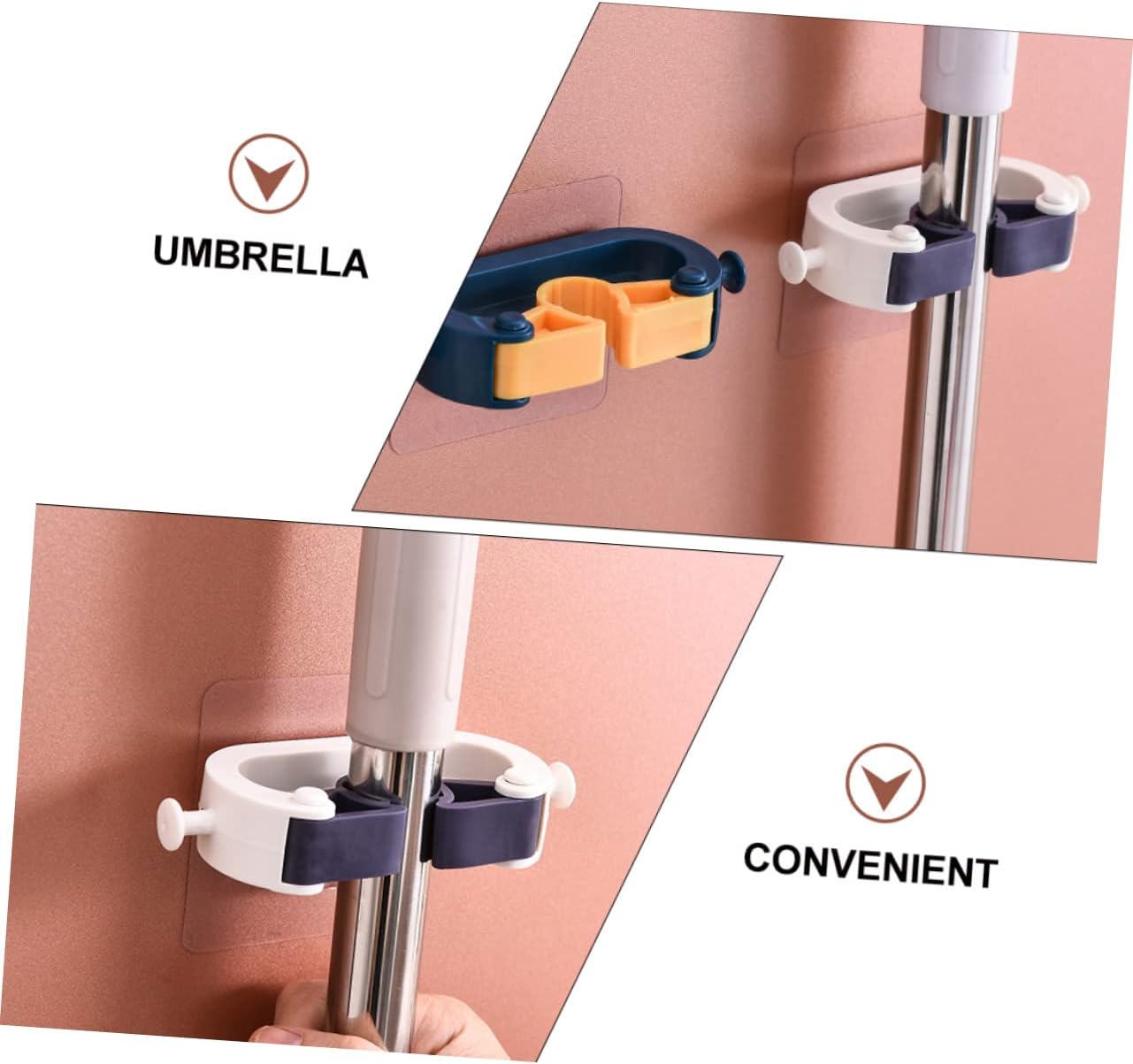Adhesive Wall Hooks Set of 4 No Drill Hanging System for Kitchen and Garage - Image 3