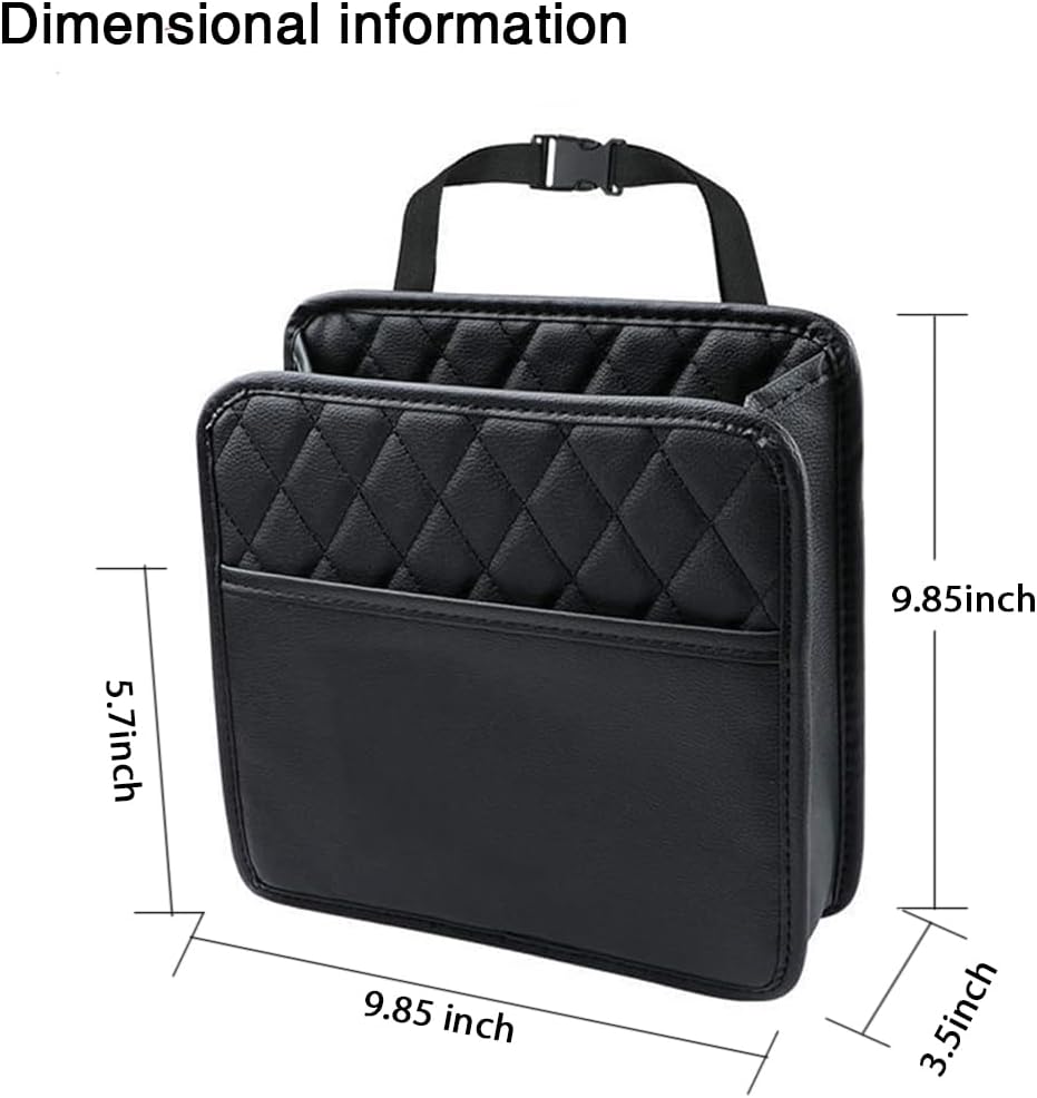 Car Seat Organizer 2 Pack - Black Backrest Storage Bag with Pockets - Car Interior Accessory - Image 4