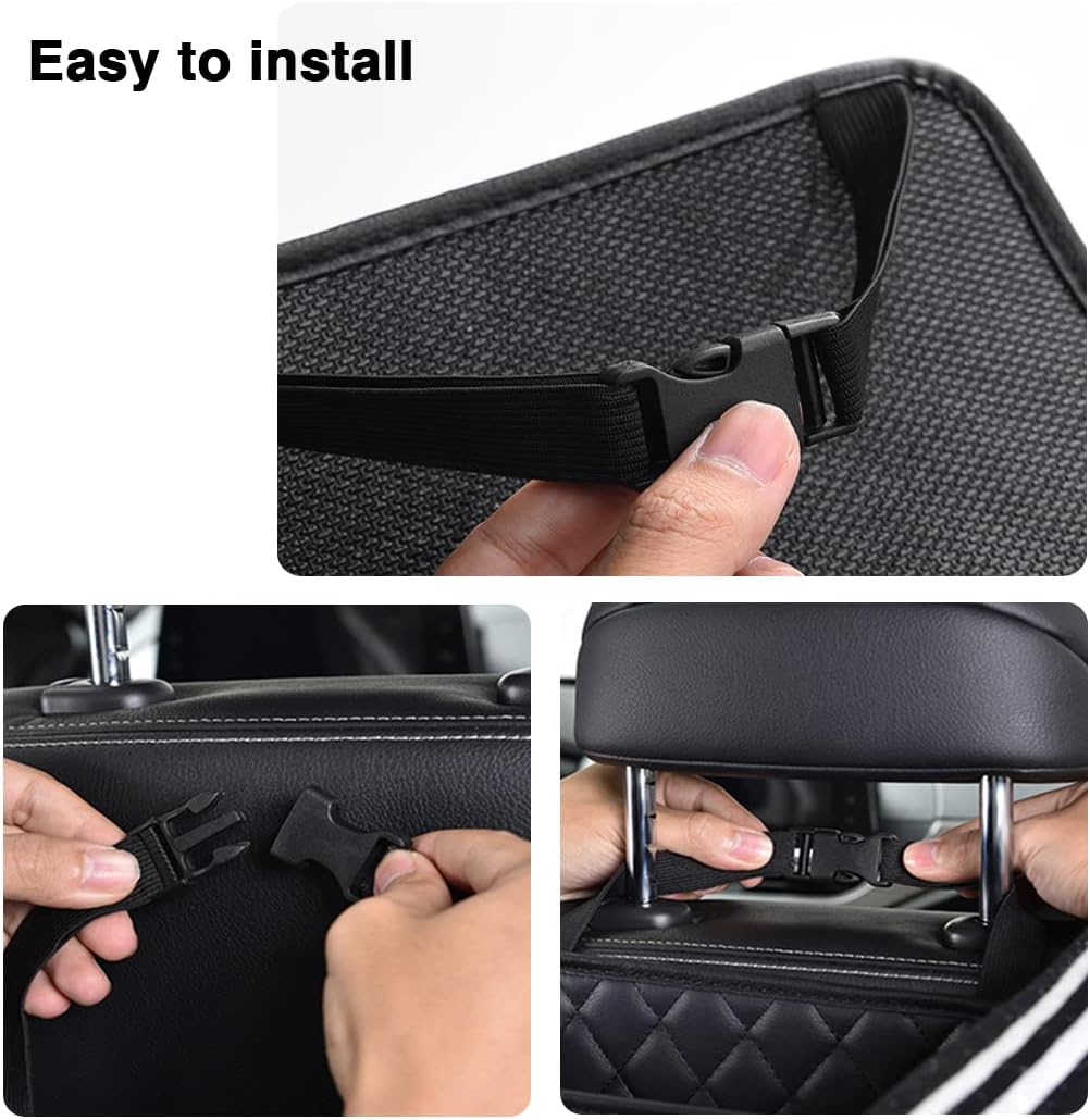 Car Seat Organizer 2 Pack - Black Backrest Storage Bag with Pockets - Car Interior Accessory - Image 6