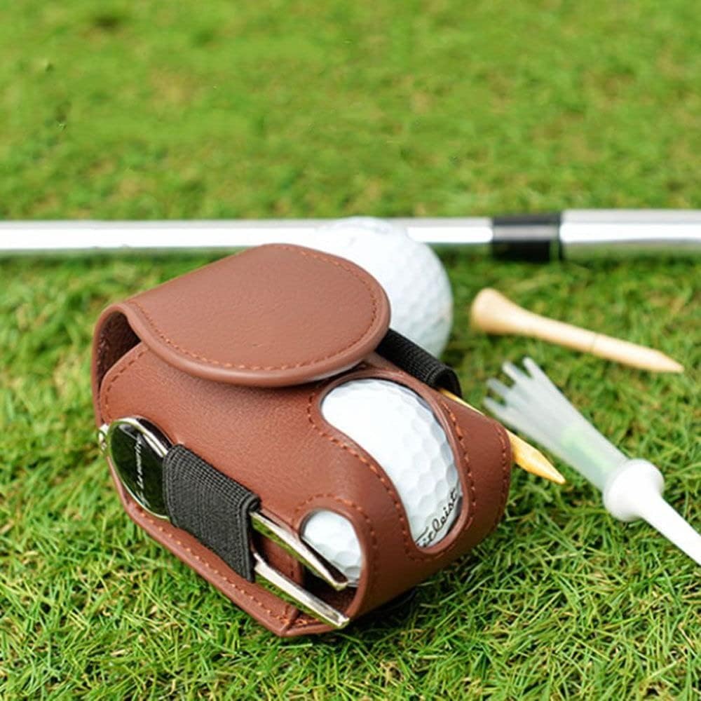 Golf Ball Pouch Set of 2 Belt Clip Holder Perfect Golf Gift for Men - Image 2