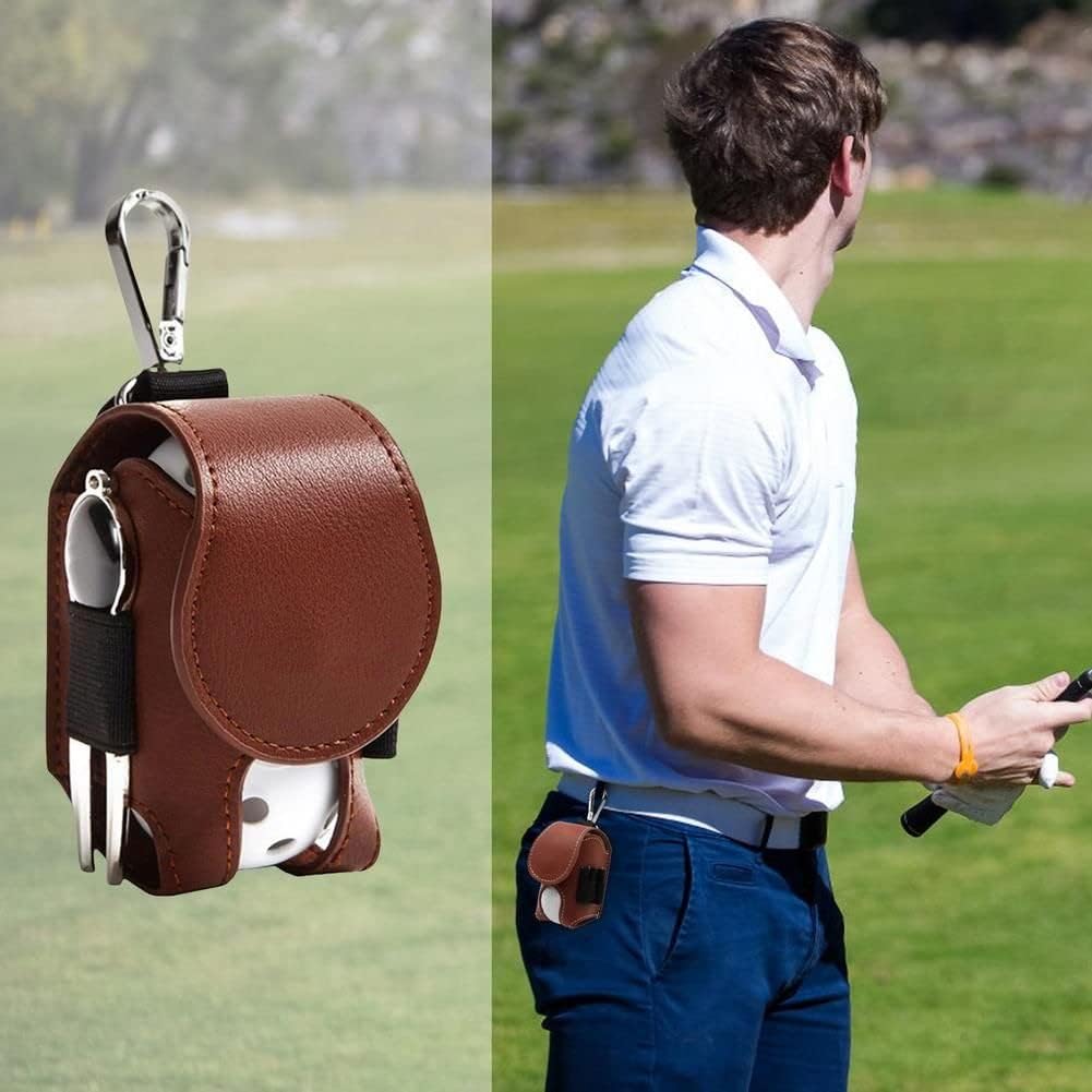 Golf Ball Pouch Set of 2 Belt Clip Holder Perfect Golf Gift for Men - Image 3