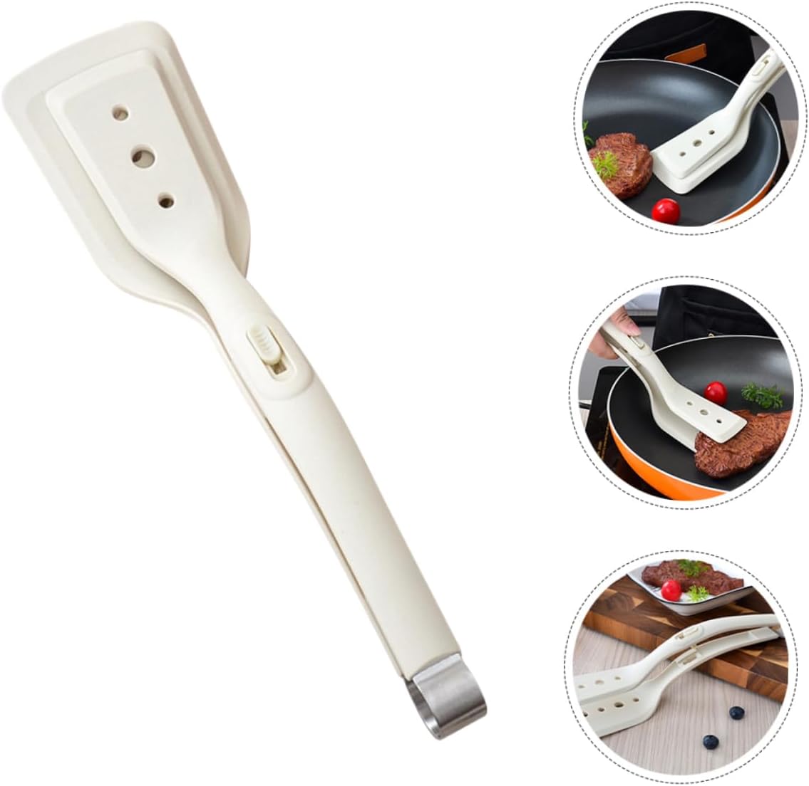 2-in-1 Silicone Spatula Tong Set of 2 Heat Resistant for Flipping and Serving - Image 6