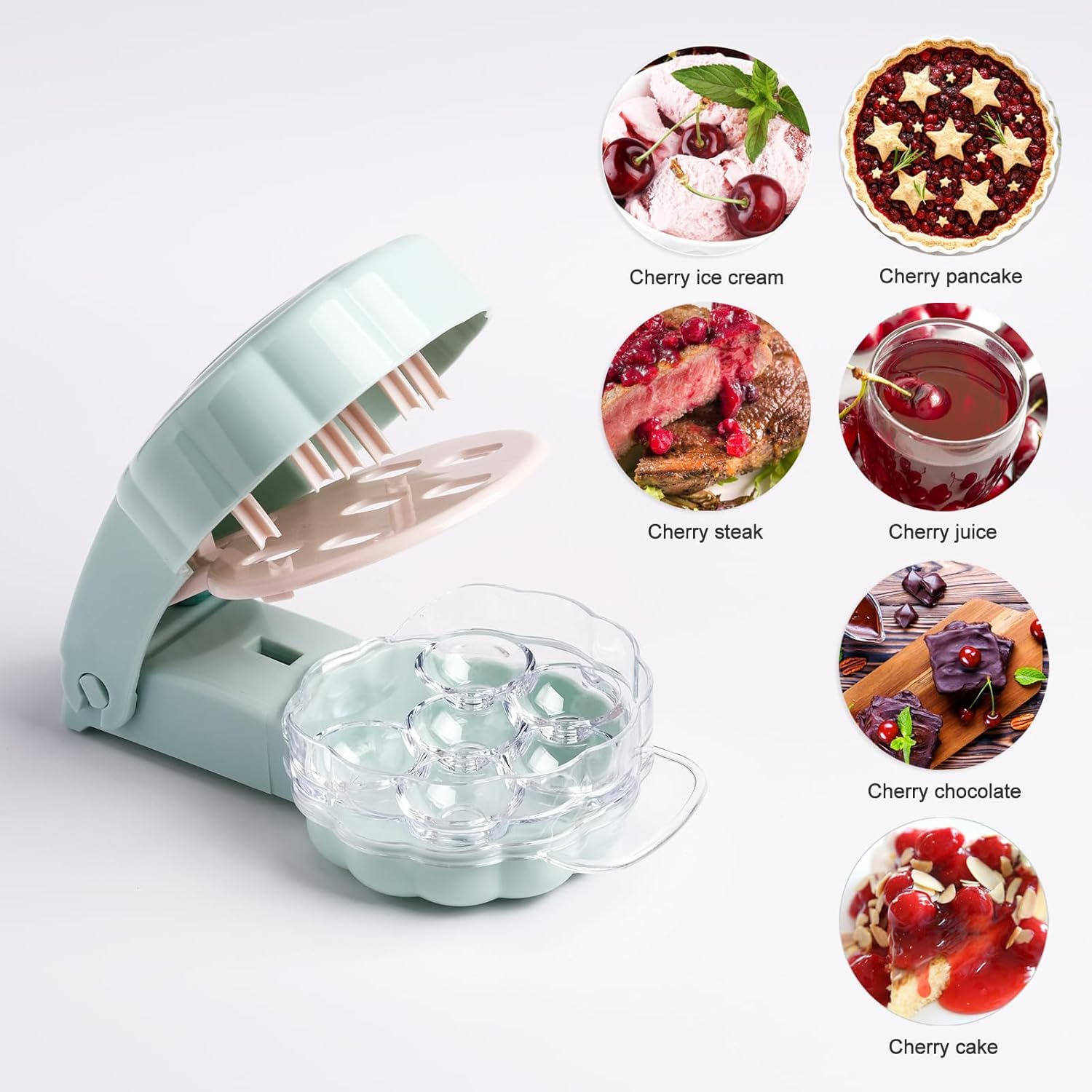 Cherry Pitter for 6 Cherries - Quick & Effortless - Also for Olives - 1 Piece - Image 6