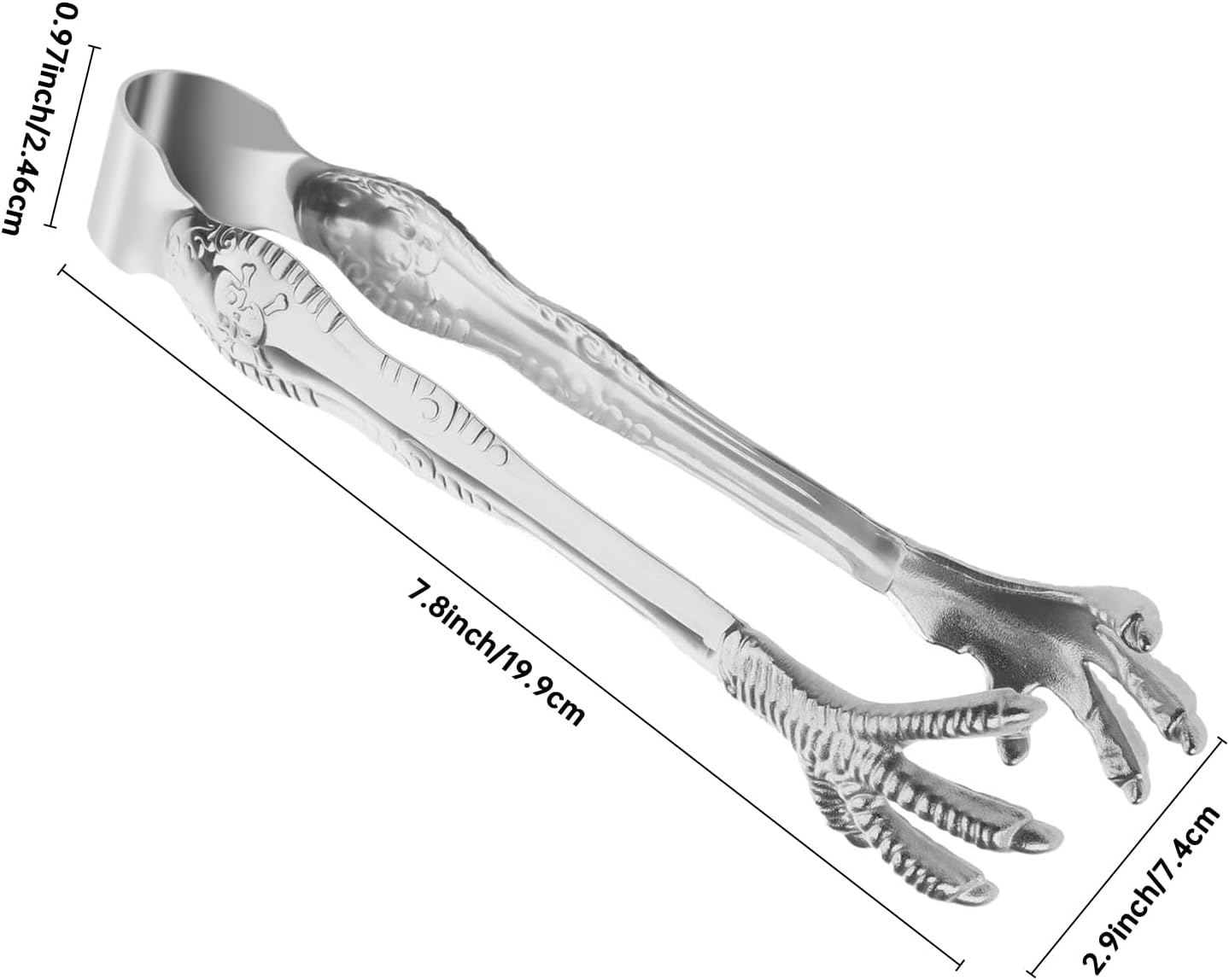 Eagle Claw Anti-Slip Stainless Steel Bar Service Clip - Kitchen Suction Cup Clip for Sugar Ice Household Use - Image 3