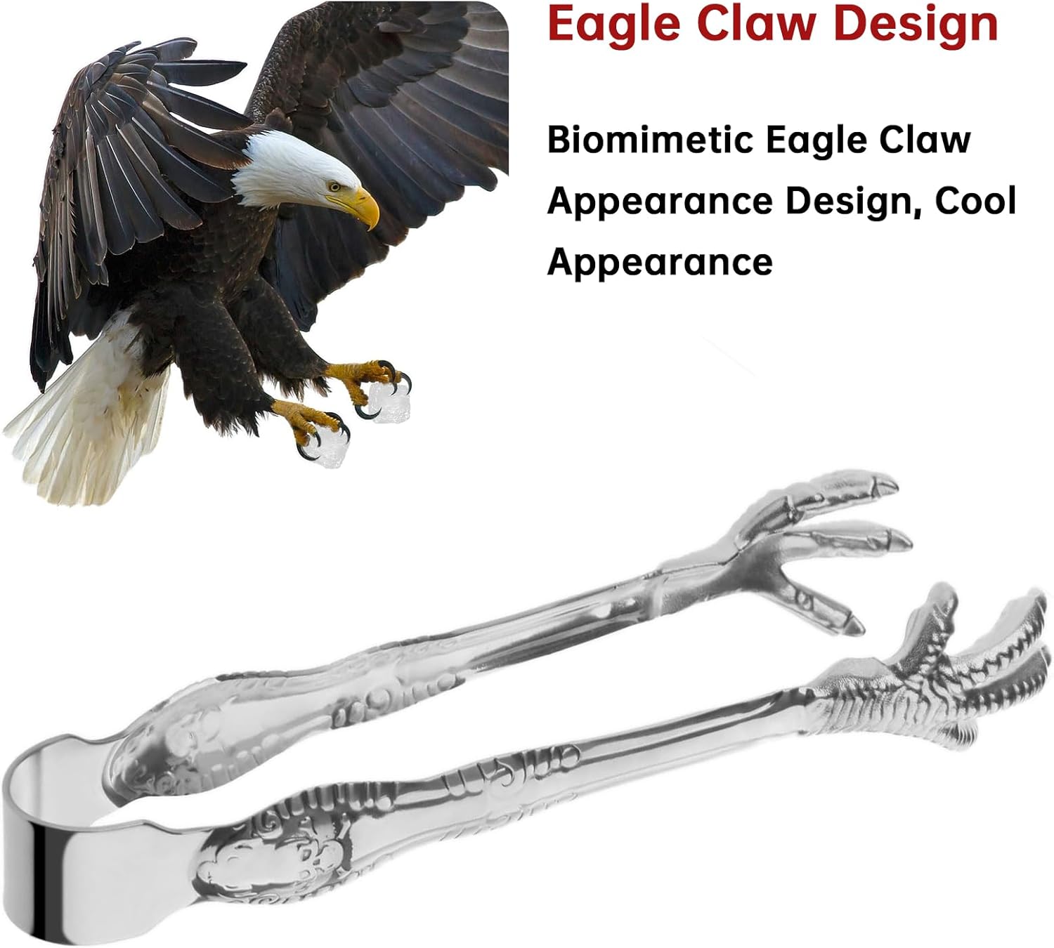 Eagle Claw Anti-Slip Stainless Steel Bar Service Clip - Kitchen Suction Cup Clip for Sugar Ice Household Use - Image 4