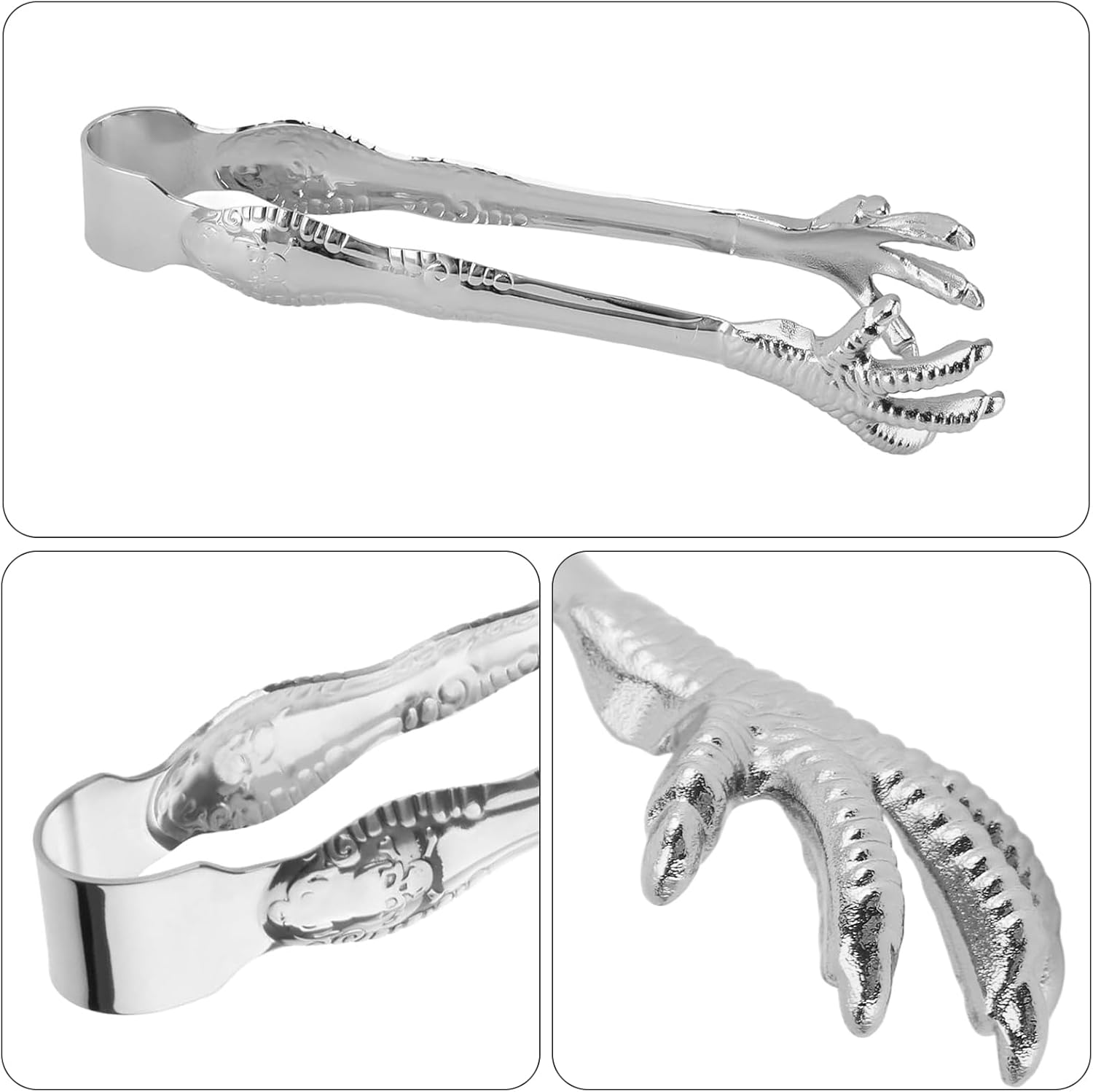 Eagle Claw Anti-Slip Stainless Steel Bar Service Clip - Kitchen Suction Cup Clip for Sugar Ice Household Use - Image 6