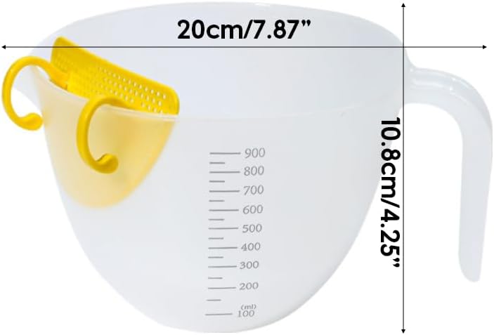Multifunctional Colander Bowl with Strainer - Measuring Cup/Funnel / Egg Separator - Ideal for Baking - Image 4