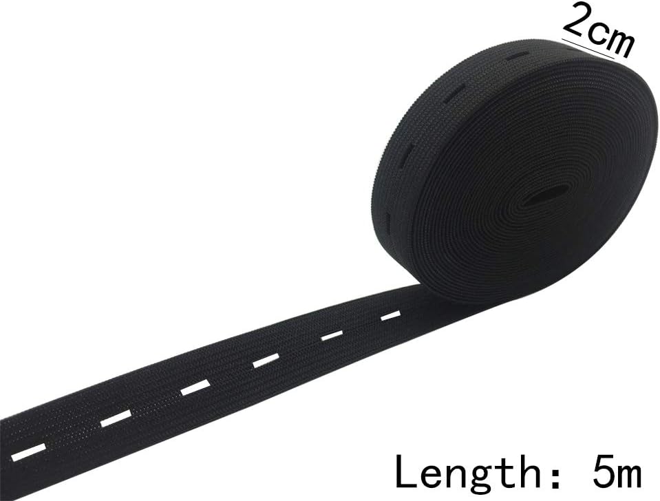 2 Pack Adjustable Elastic Waistbands 5 Meters Black & White Universal Fit for Pants All Sizes Clothing - Image 3