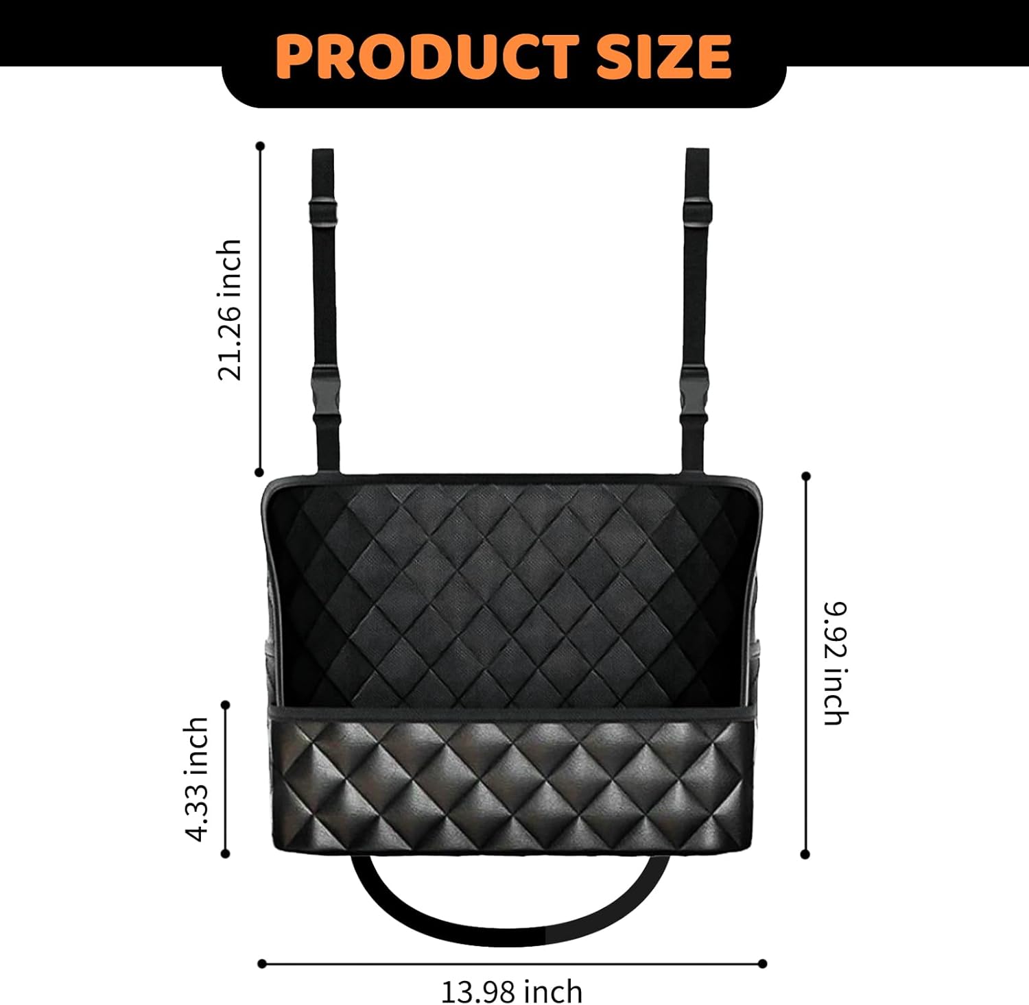 Car Seat Back Organizer with Storage Pockets - Black Vehicle Interior Accessory - Image 2