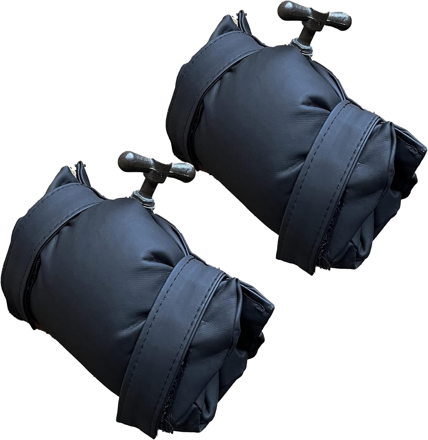 2 Pack Black Outdoor Faucet Cover Winter Freeze Protection Waterproof Insulated Garden Tap Sleeve Universal Cold Weather Shield - Image 1