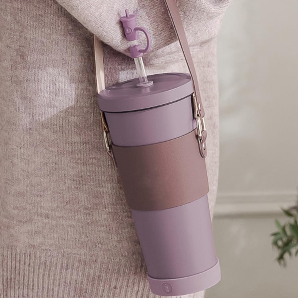 Reusable Cup Carrier for Bubble Tea & Coffee - PU Leather Drink Holder - Sustainable Alternative - Image 2
