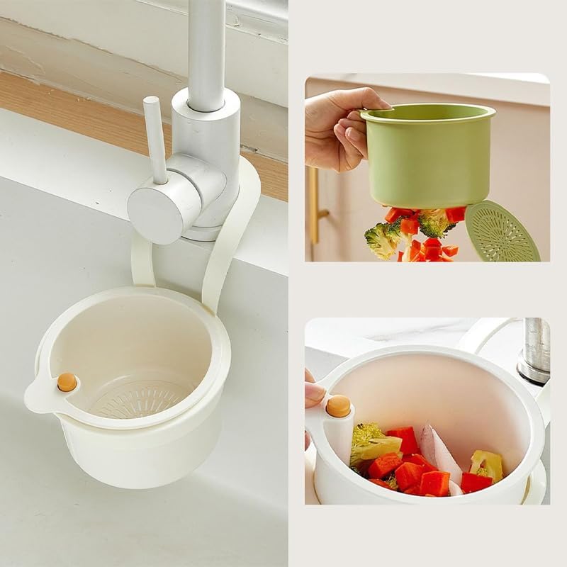 Yellow Hanging Kitchen Sink Strainer Multifunctional Faucet Drain Filter Anti-Clog Food Waste Mesh Screen - Image 6
