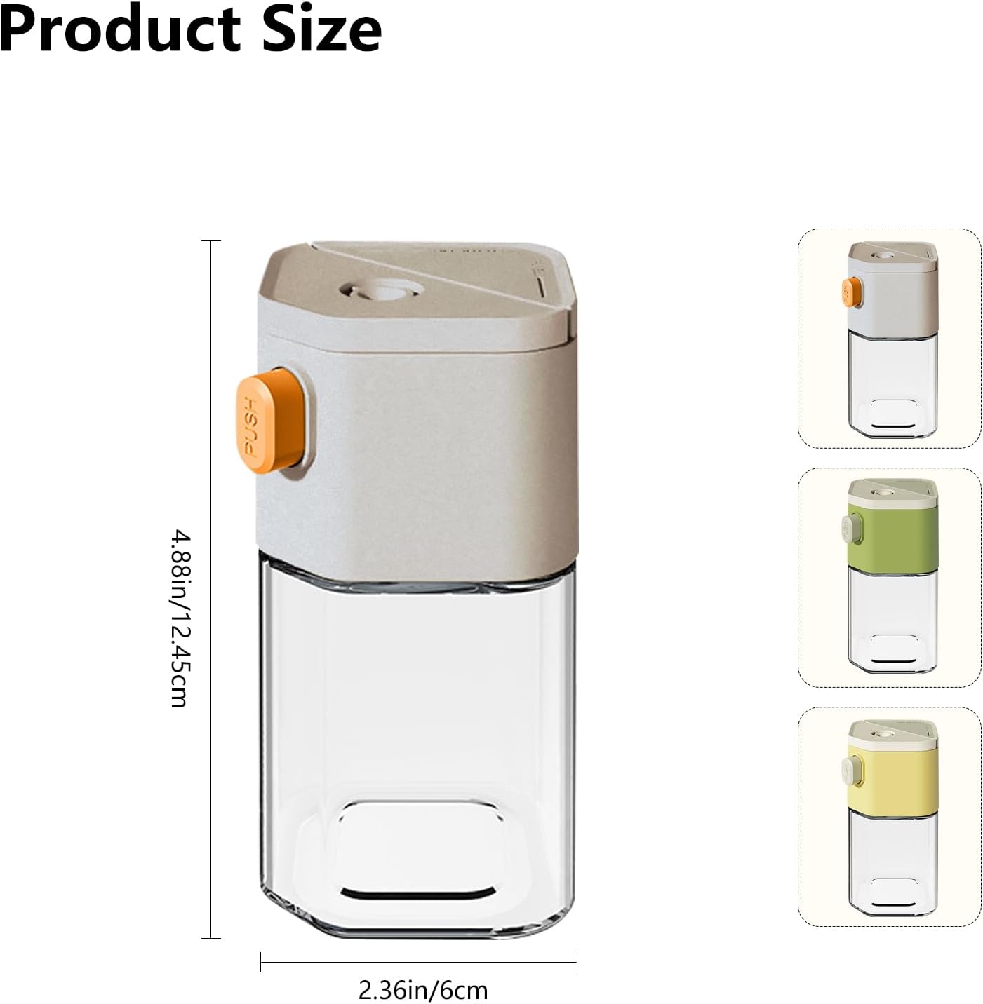 Salt and Pepper Shaker Set with Dose Button - 0.5g per Press - Precise Seasoning Dispensers - Glass Spice Jars - Pack of 2 - Image 2