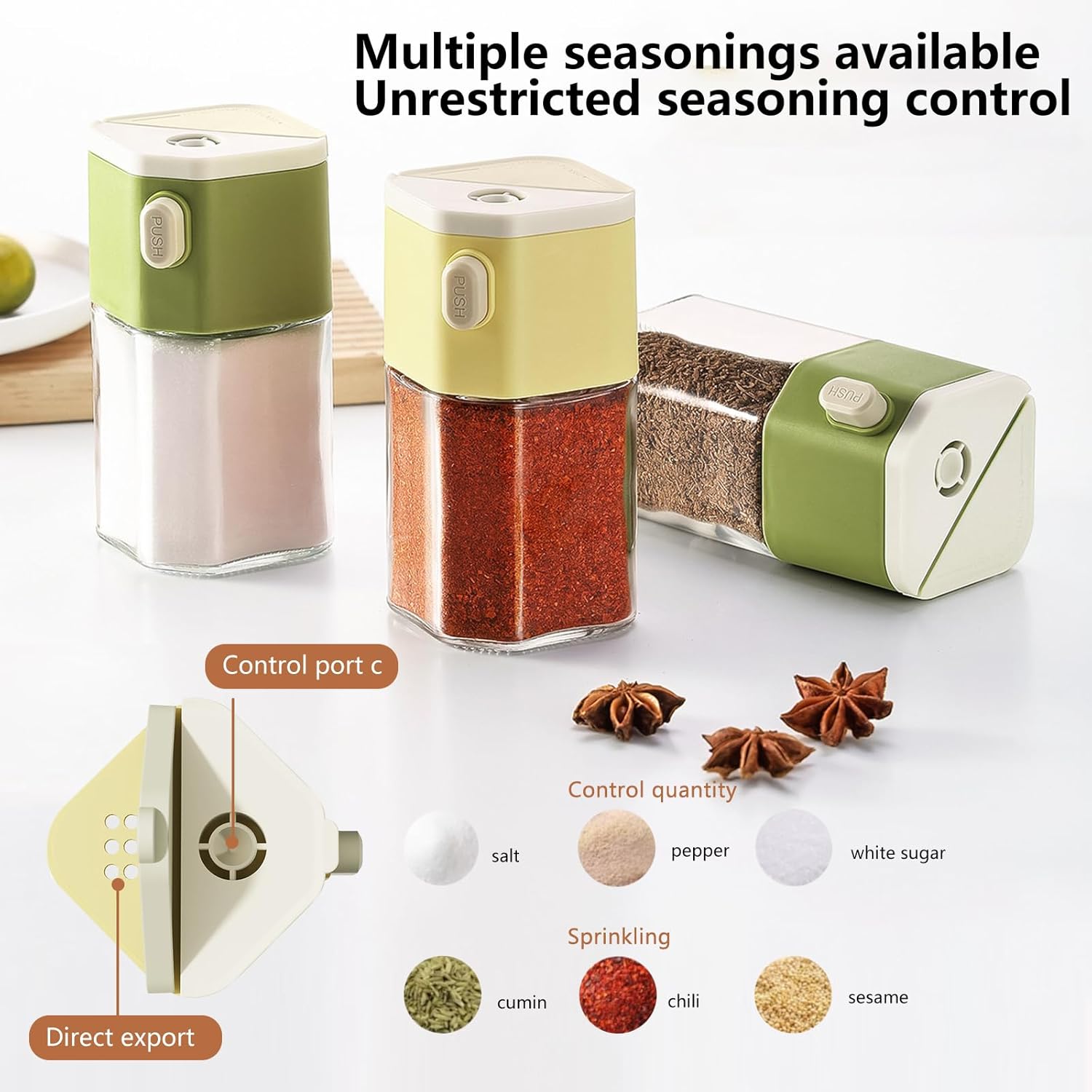 Salt and Pepper Shaker Set with Dose Button - 0.5g per Press - Precise Seasoning Dispensers - Glass Spice Jars - Pack of 2 - Image 6