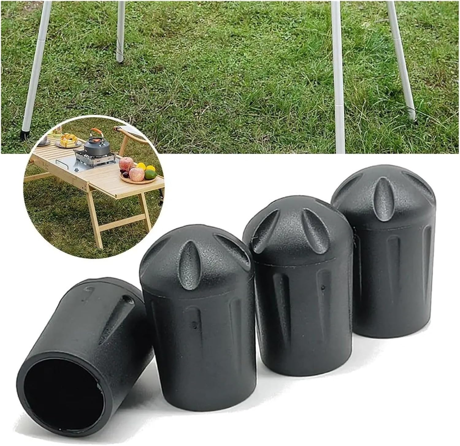 18mm Silicone Chair Leg Caps - 4 Pack Black Floor Protectors Scratch Resistant Furniture Pads - Image 4