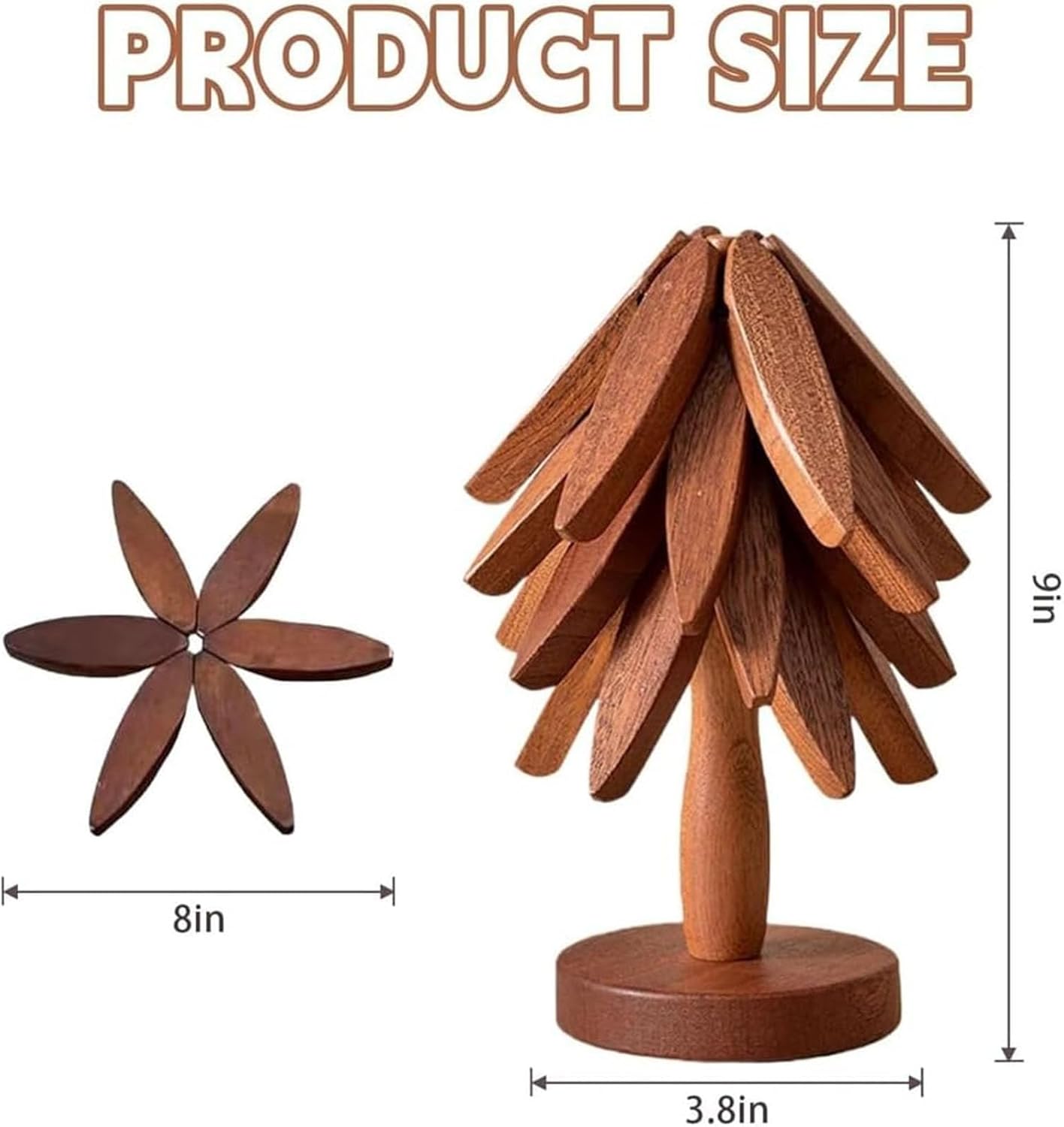 2-Piece Foldable Christmas Tree Design Pot Holders Set Decorative Heat Resistant Trivets with Holder for Hot Pans - Image 2