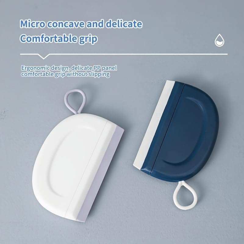2 Pack Silicone Squeegee with Hanging Hook for Bathroom Mirror and Car Streak-Free Cleaning Tool - Image 2